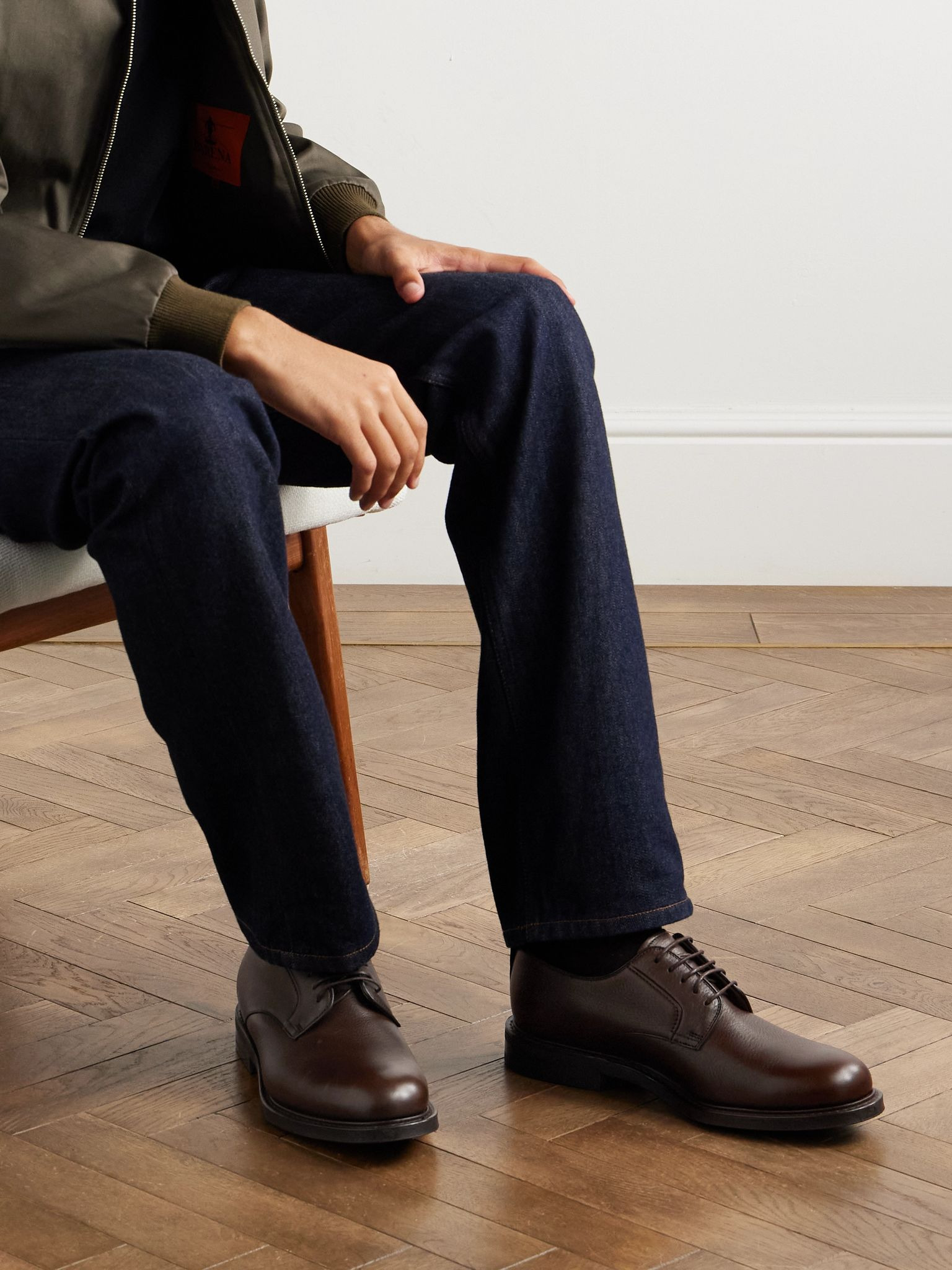 Padstow Full-Grain Leather Derby Shoes Dark brown - 2