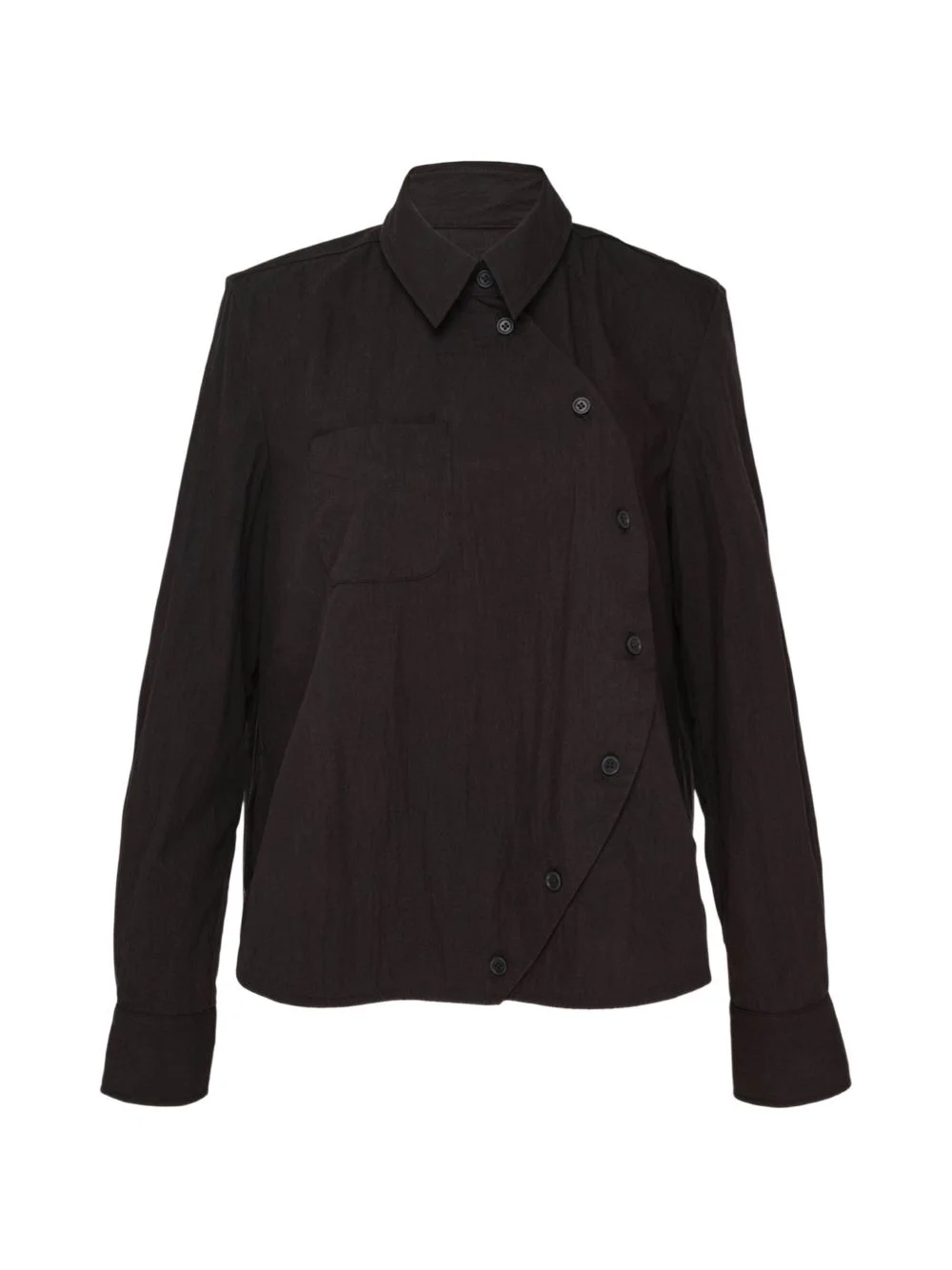 Circle asymmetric-fastening shirt - 1