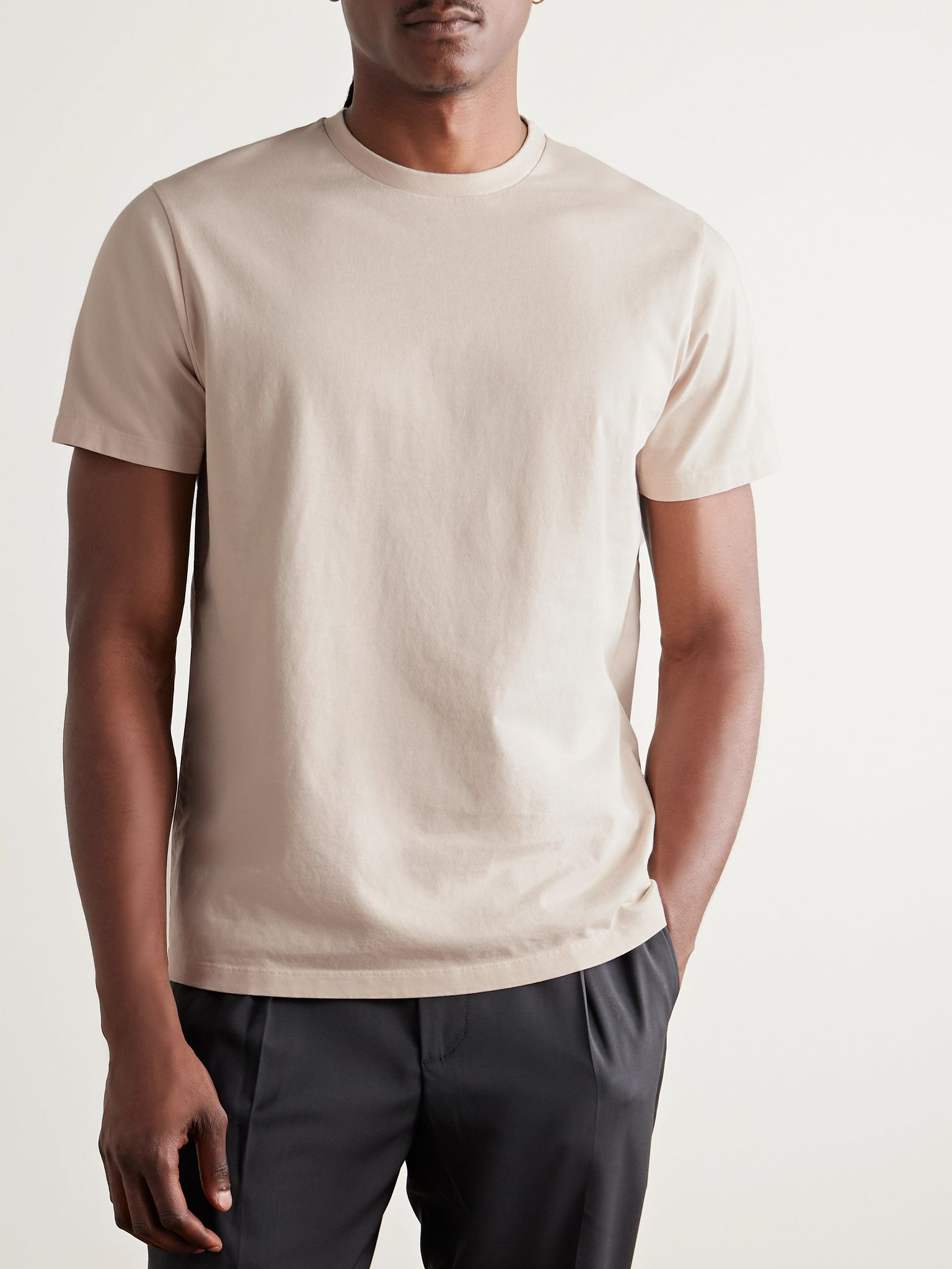 Cotton-Jersey T-Shirt Beige - 3