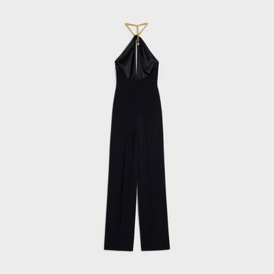 CELINE crepe satin jumpsuit with chain collar outlook