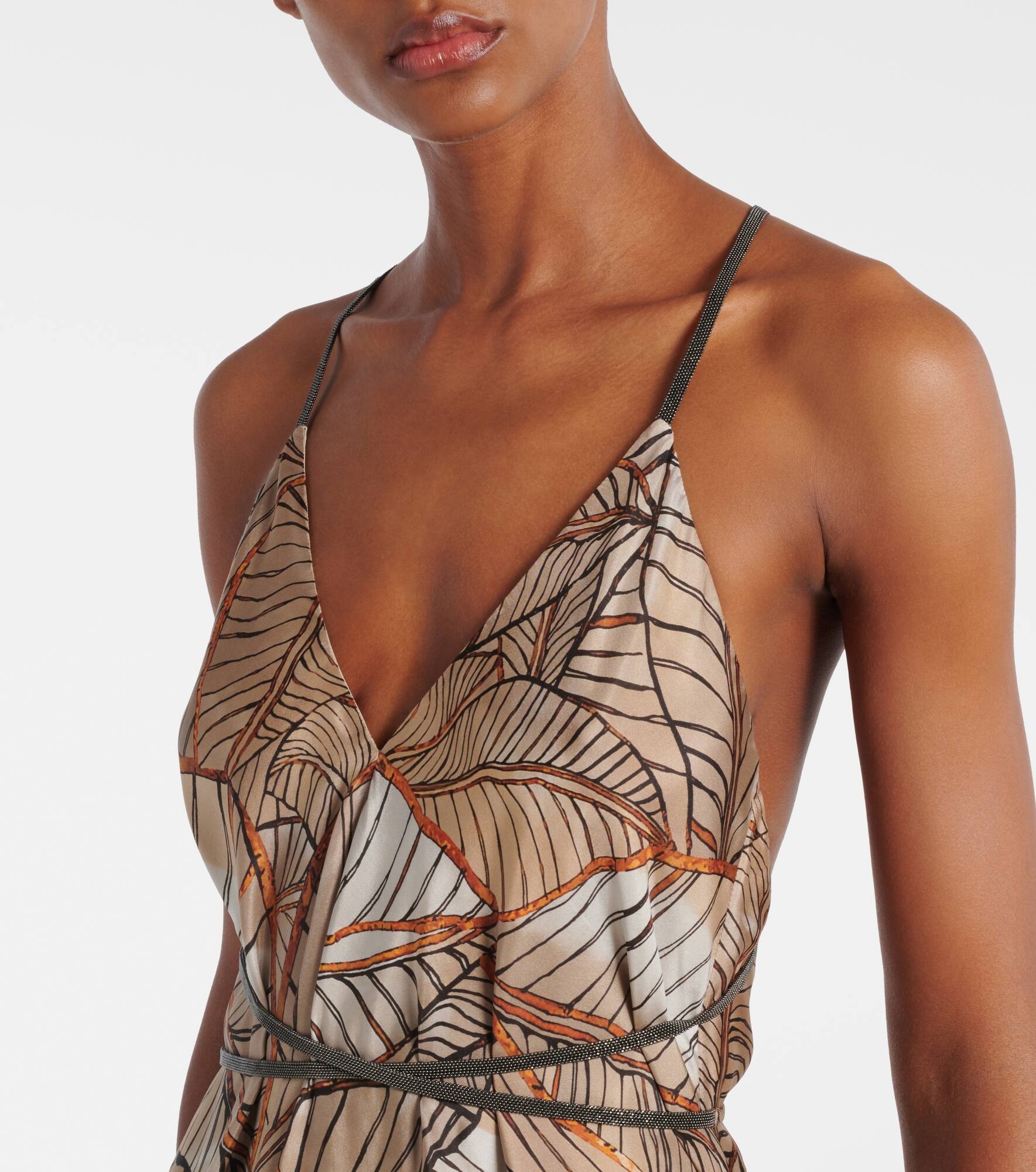 Printed silk maxi dress - 4