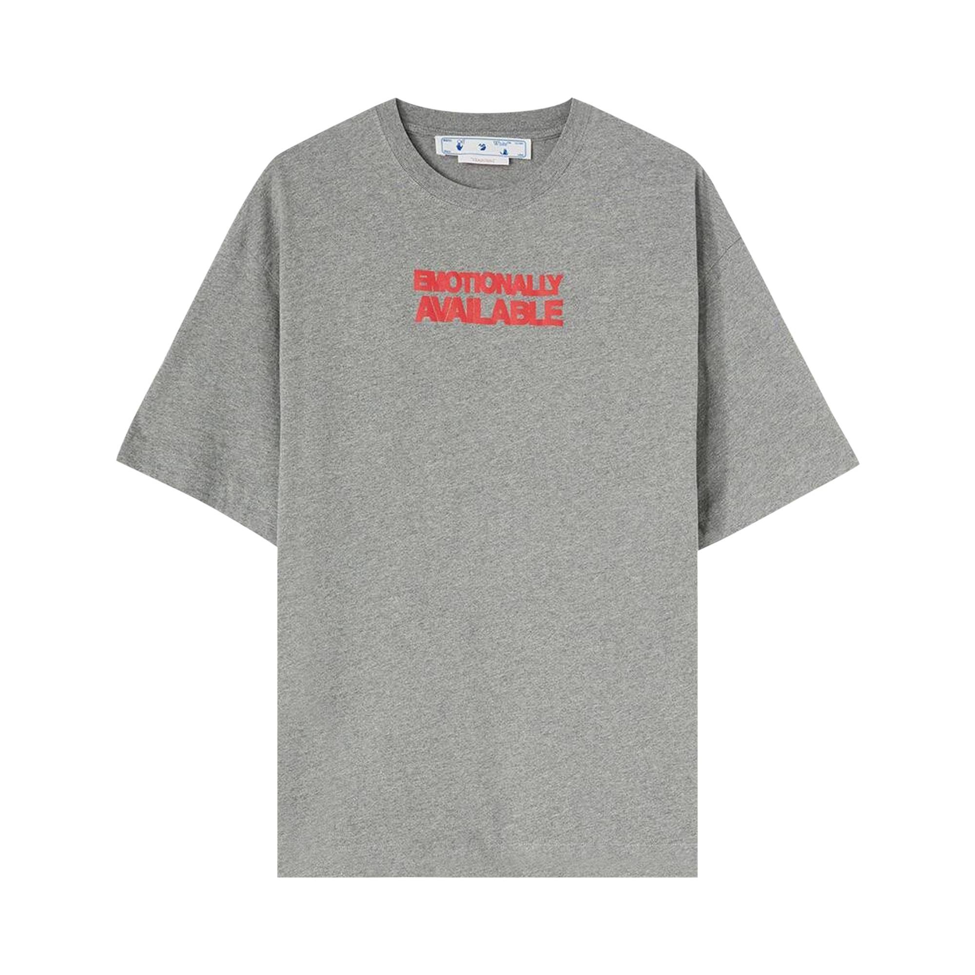 Off-White Sloagn Print T-Shirt 'Grey' - 1