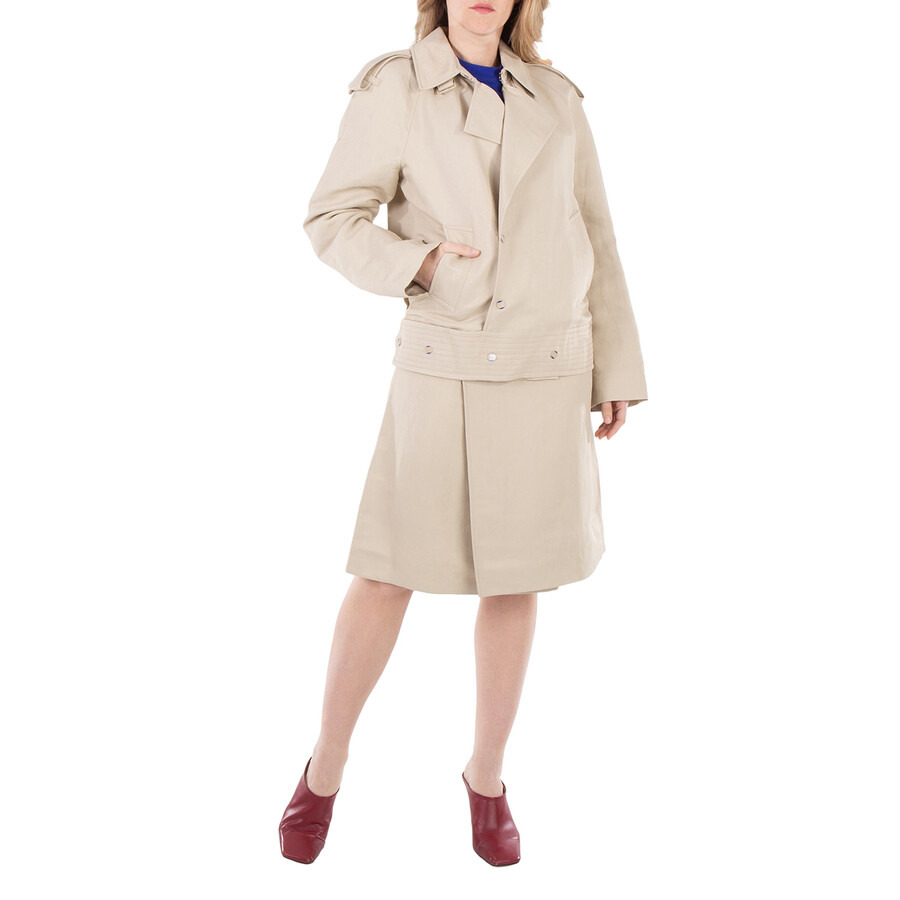 Burberry Belted-Waist Wrap Canvas Mini Skirt - 6