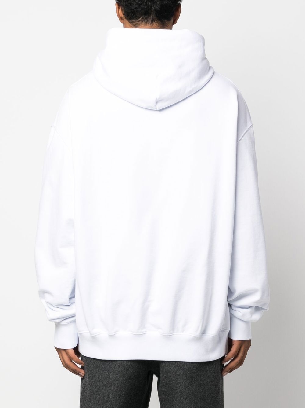 logo-print cotton hoodie - 4