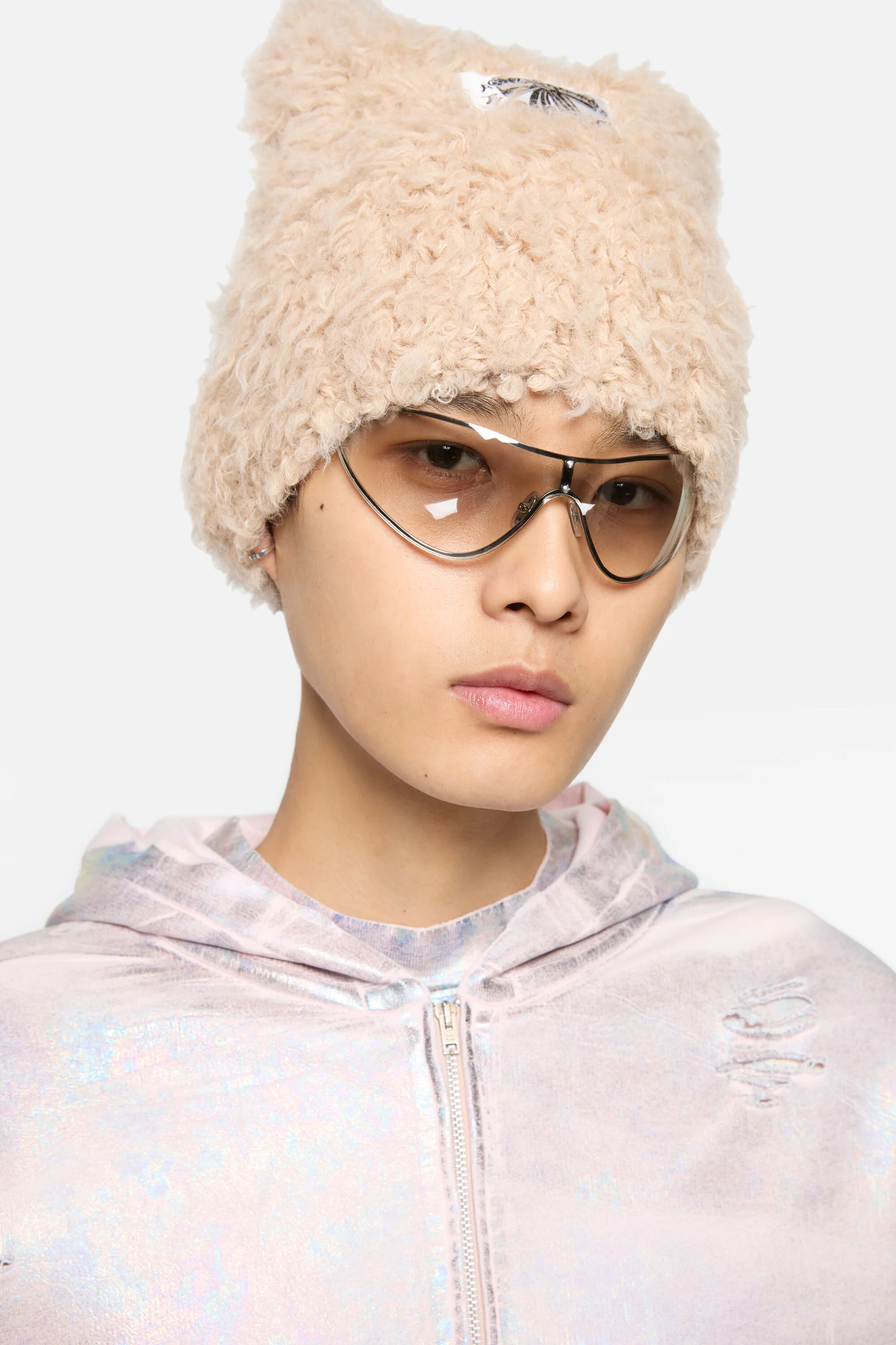 Metal frame sunglasses - Transparent/Silver - 2
