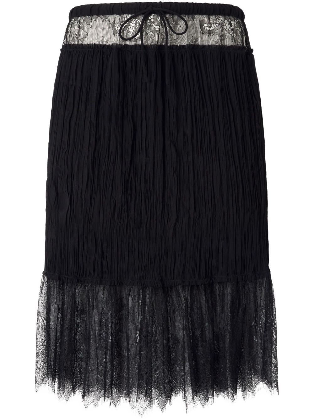 lace-detail gathered skirt - 1