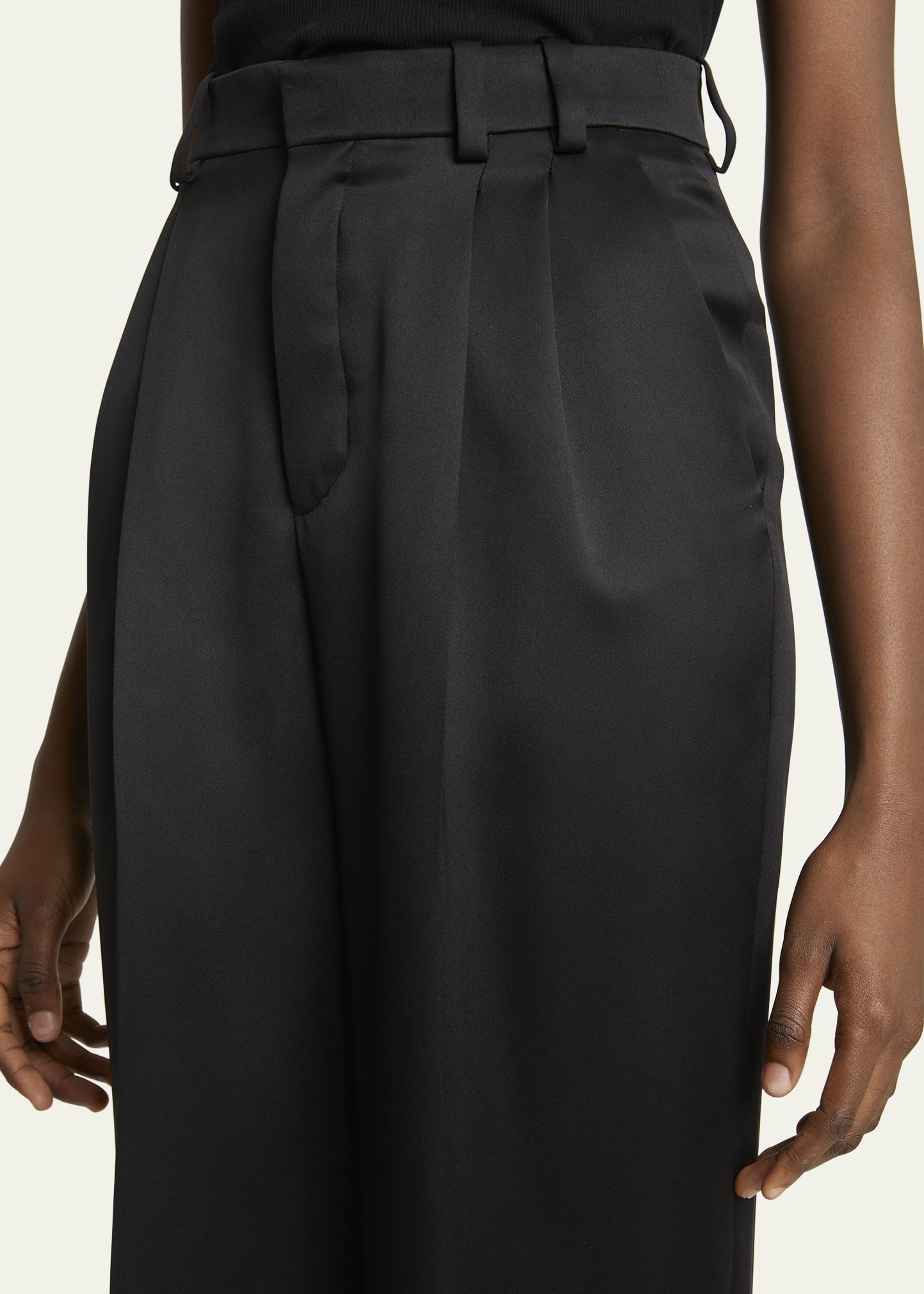 Satin Straight-Leg Trousers - 5