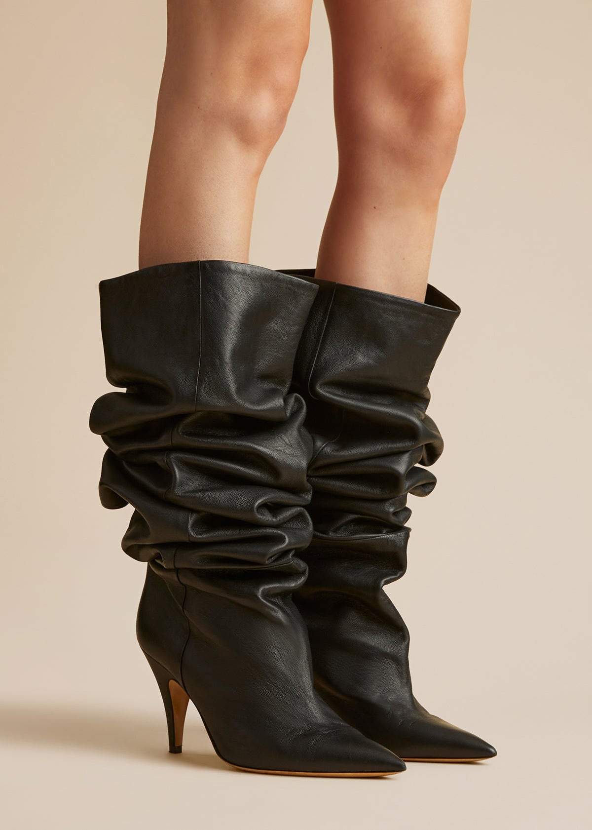 The River Knee-High Boot in Black Leather - 5