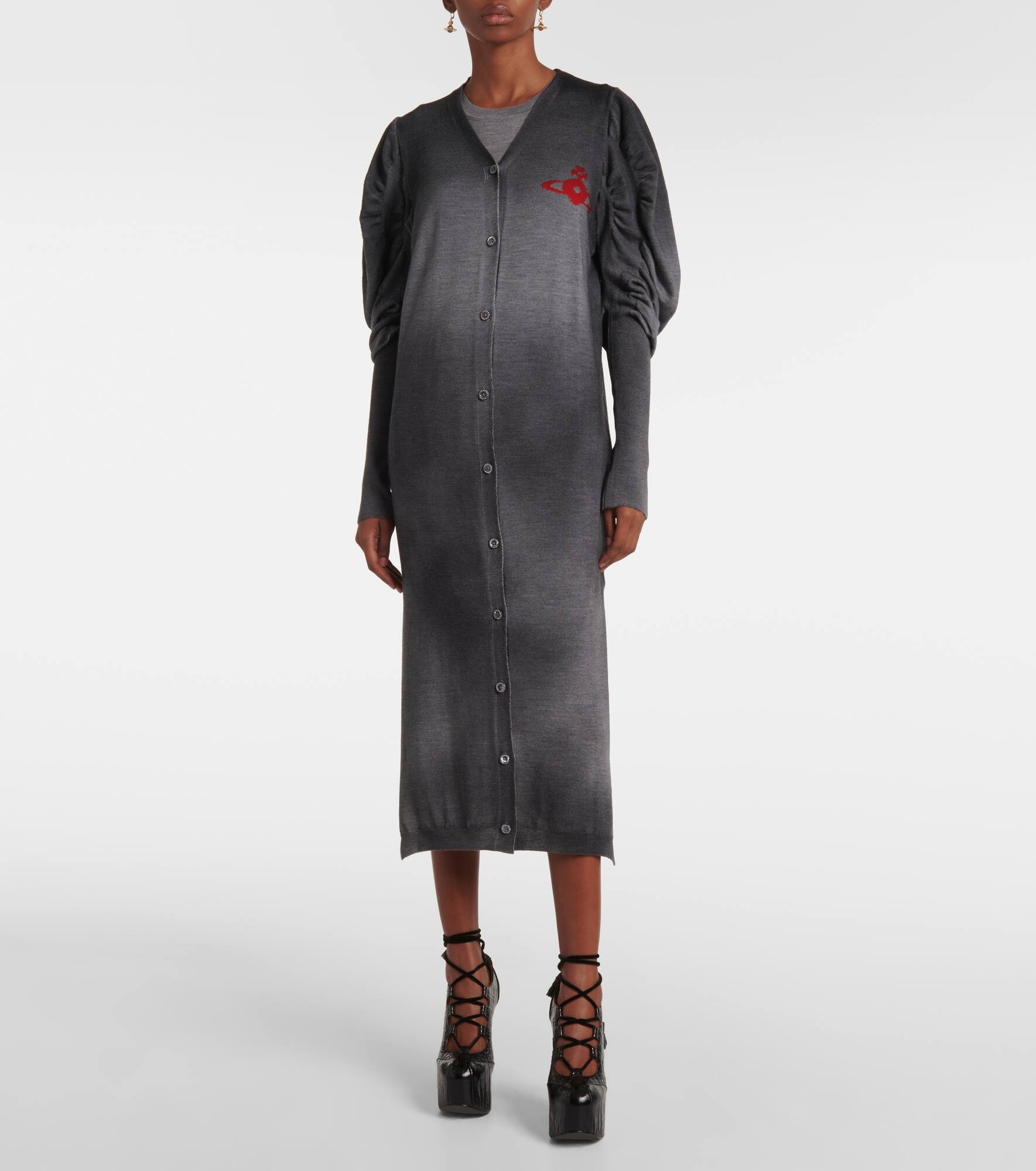 Orb ruched wool sweater dress - 7