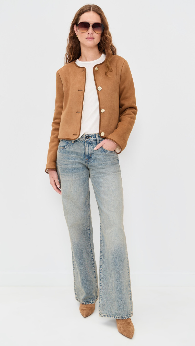 Alice + Olivia Alma Faux Suede Teddy Jacket outlook