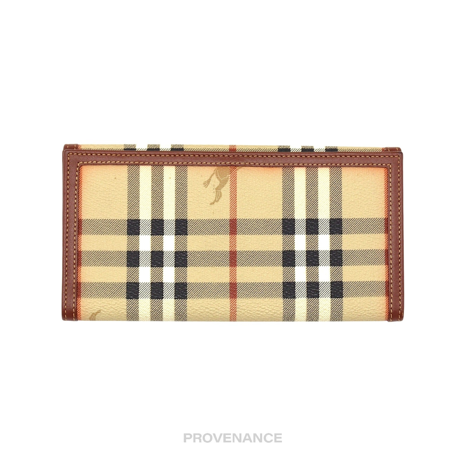 Burberry Long Wallet - Haymarket Check Brown - 2