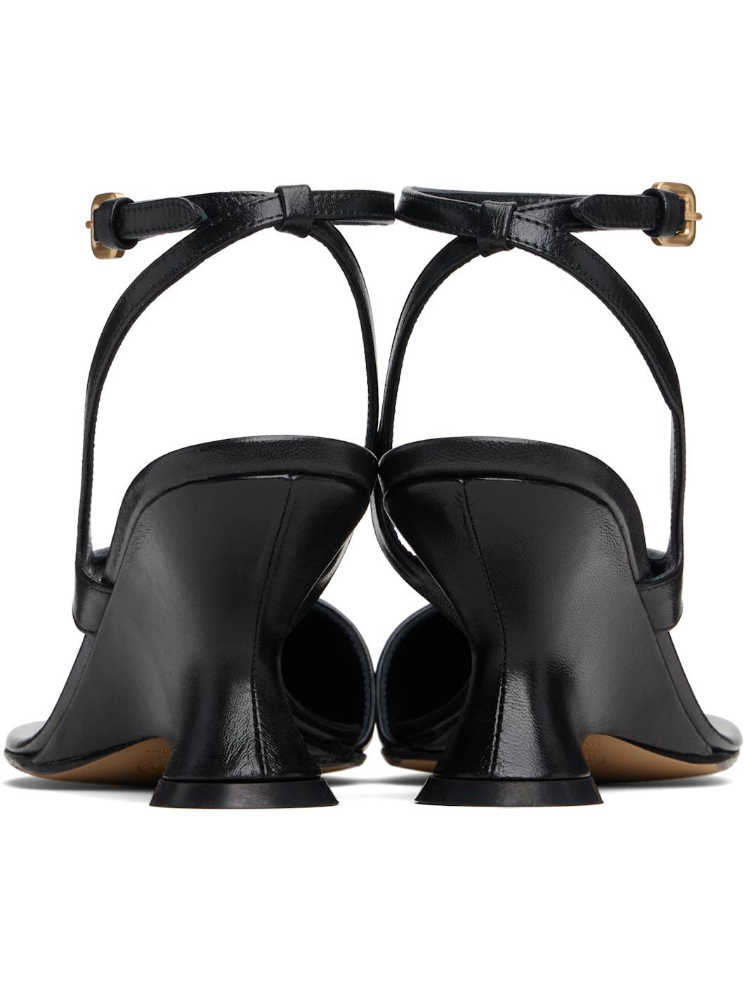 Black Cutout Heeled Sandals - 2