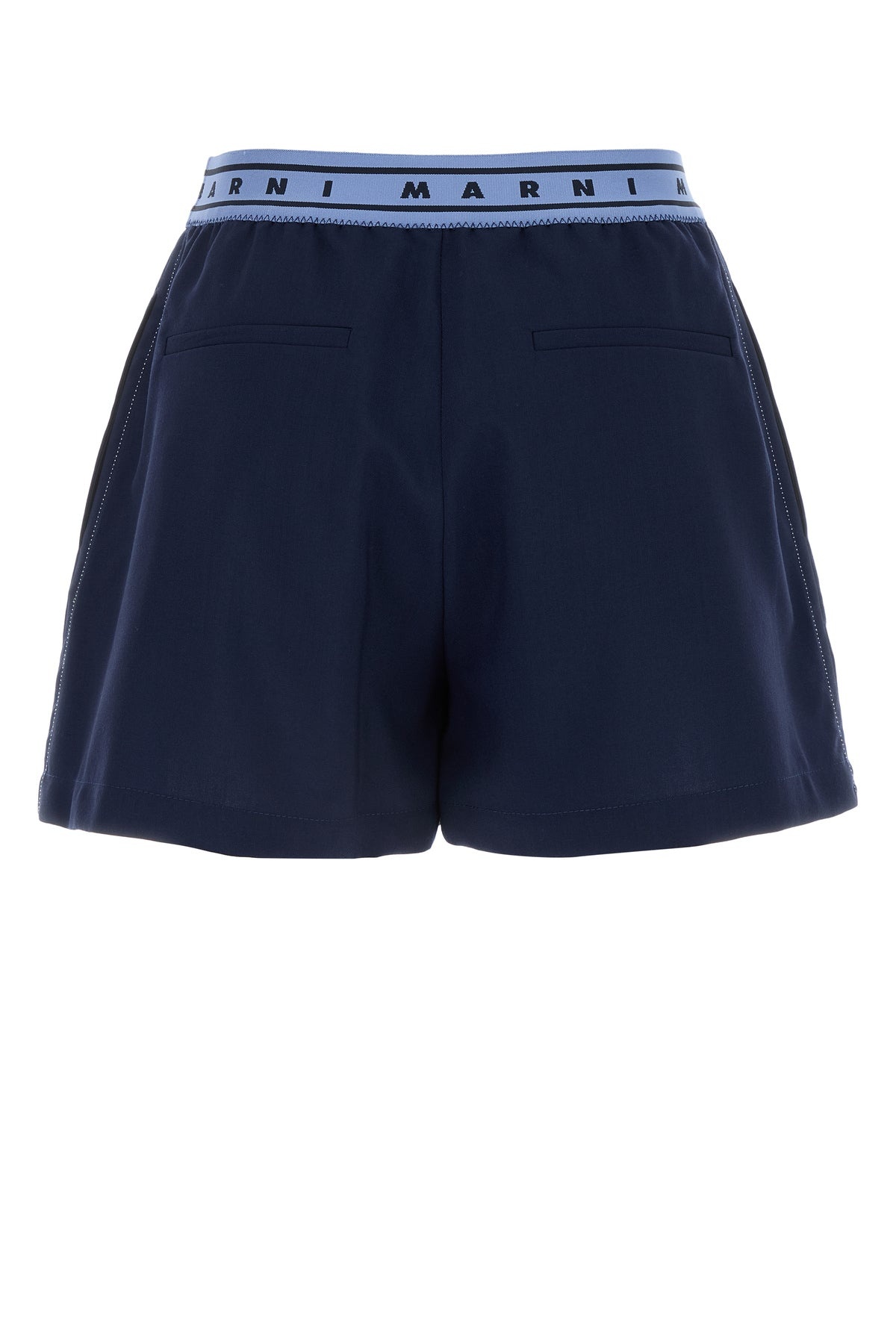 Navy blue wool shorts - 2