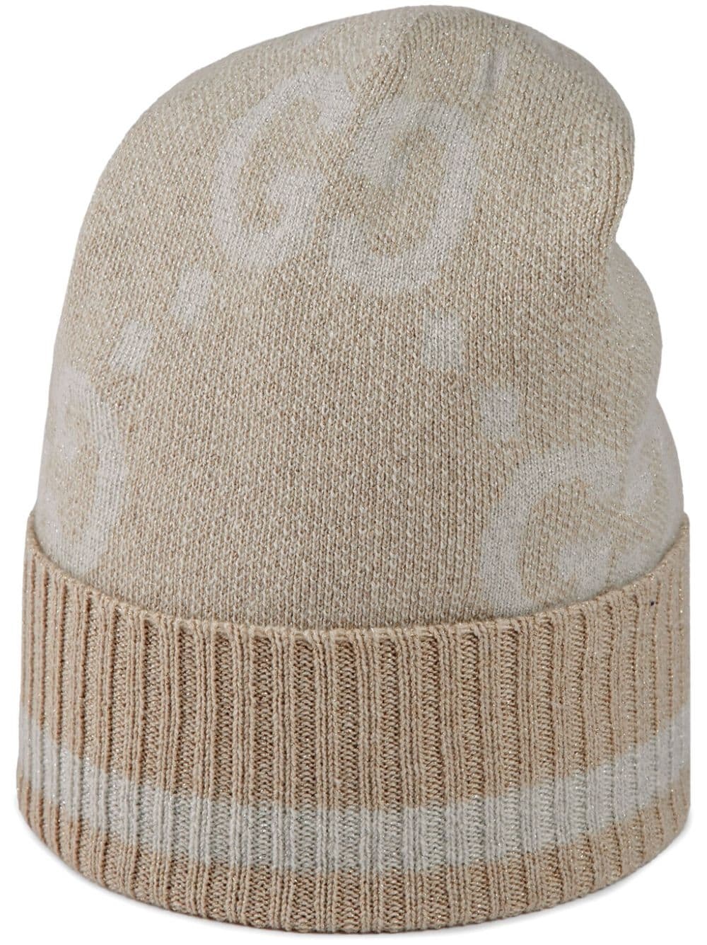 GG Damier-jacquard cashmere beanie - 1