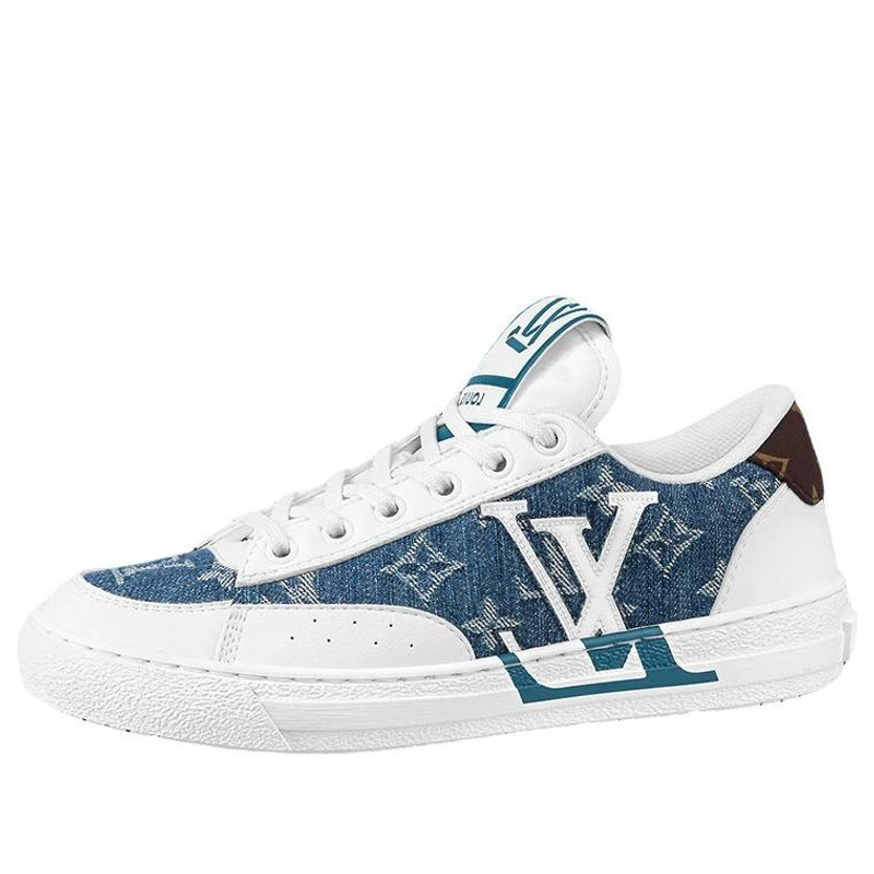 (WMNS) LOUIS VUITTON Charlie Sneakers 'White with Denim Monogram' 1A9S44 - 1
