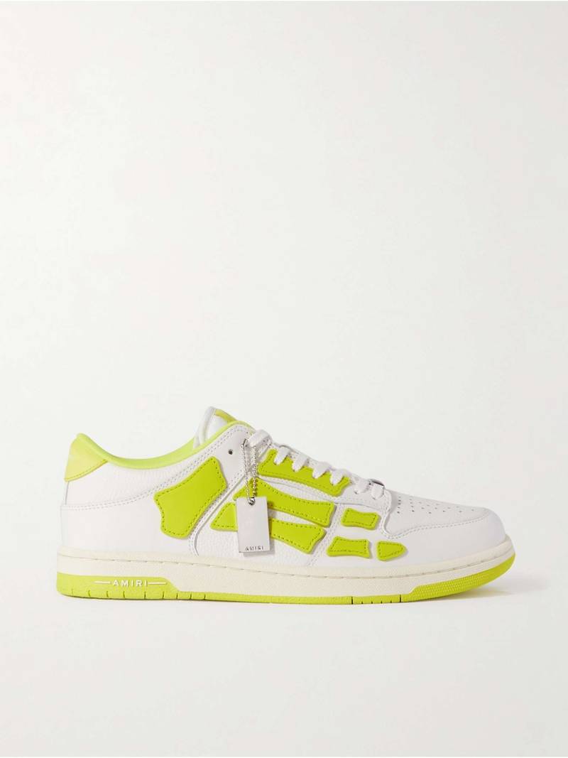 Skel-Top Neon Colour-Block Leather Sneakers - 1