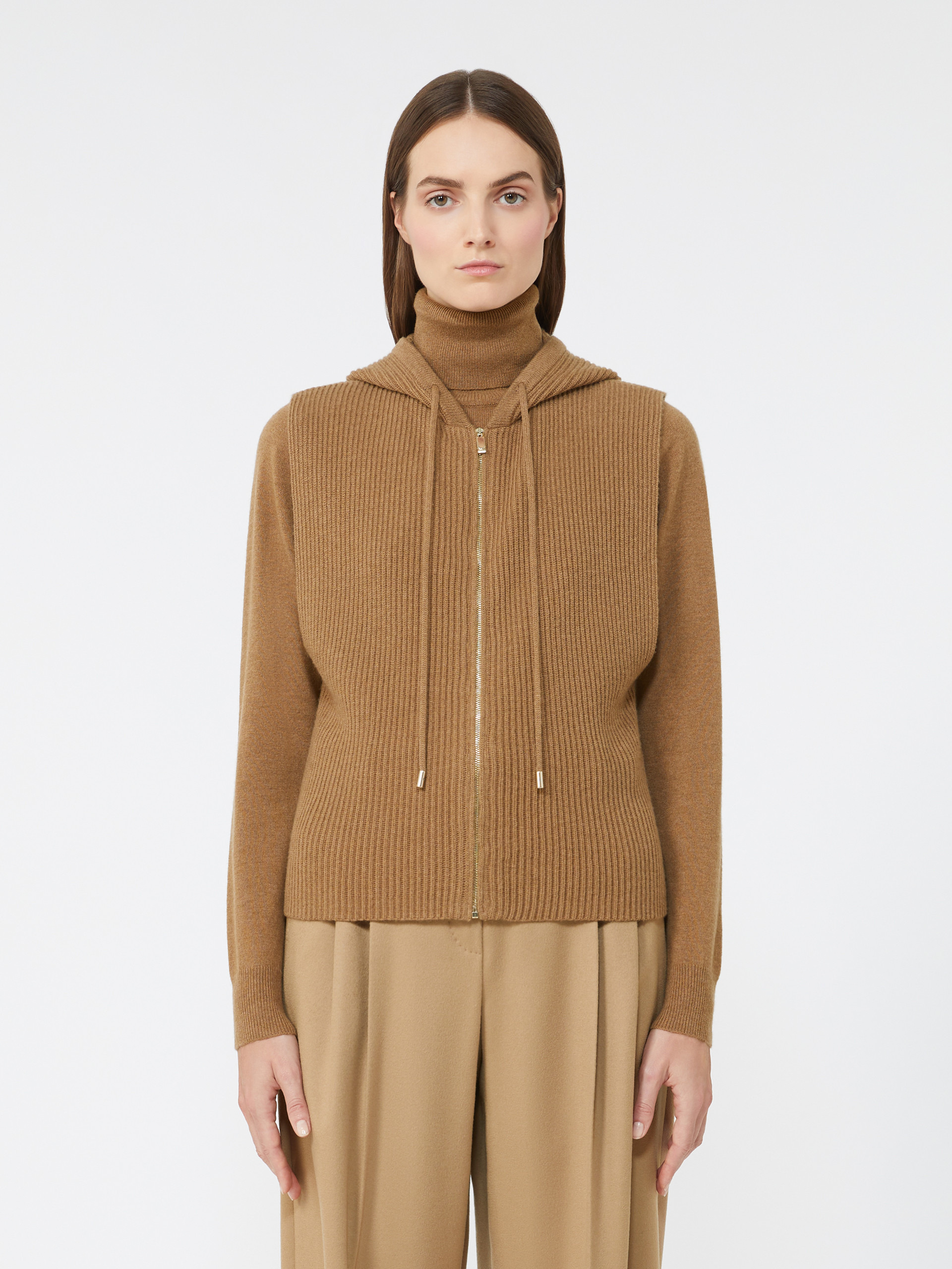 MESCAL Wool and cashmere hooded gilet - 3