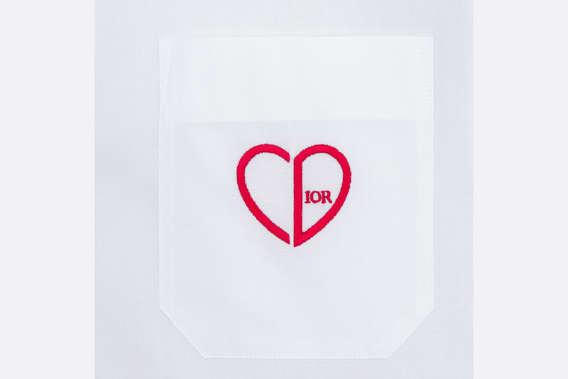 CD Heart Embroidered Short-Sleeved Shirt 7