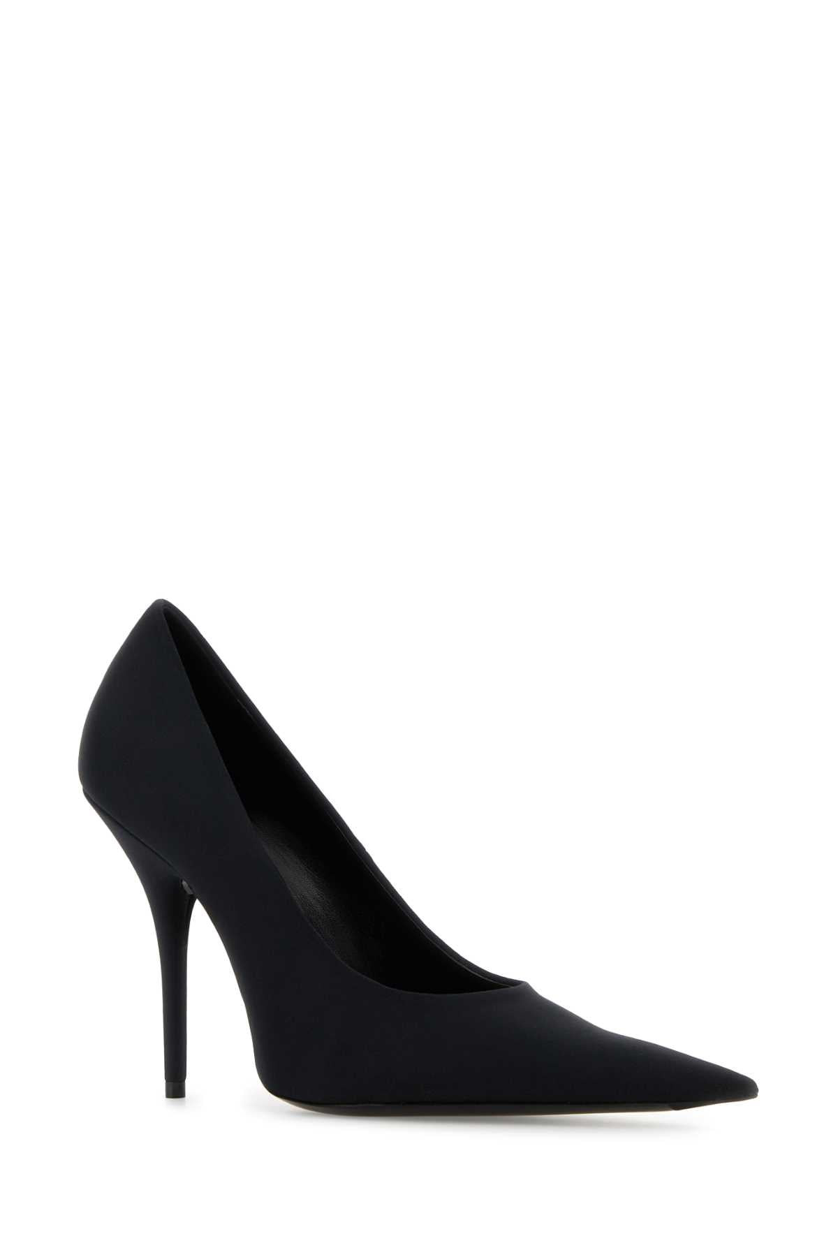 Balenciaga Women Black Fabric Knife Pumps - 2
