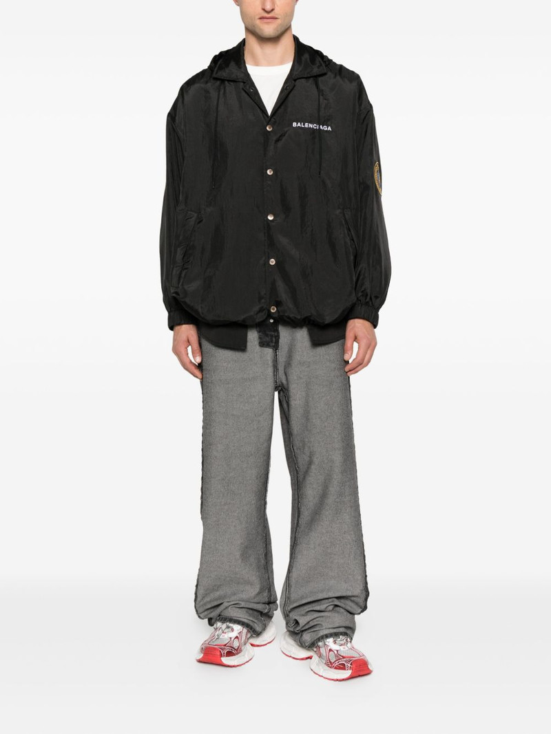 BALENCIAGA hooded logo-embroidered jacket outlook