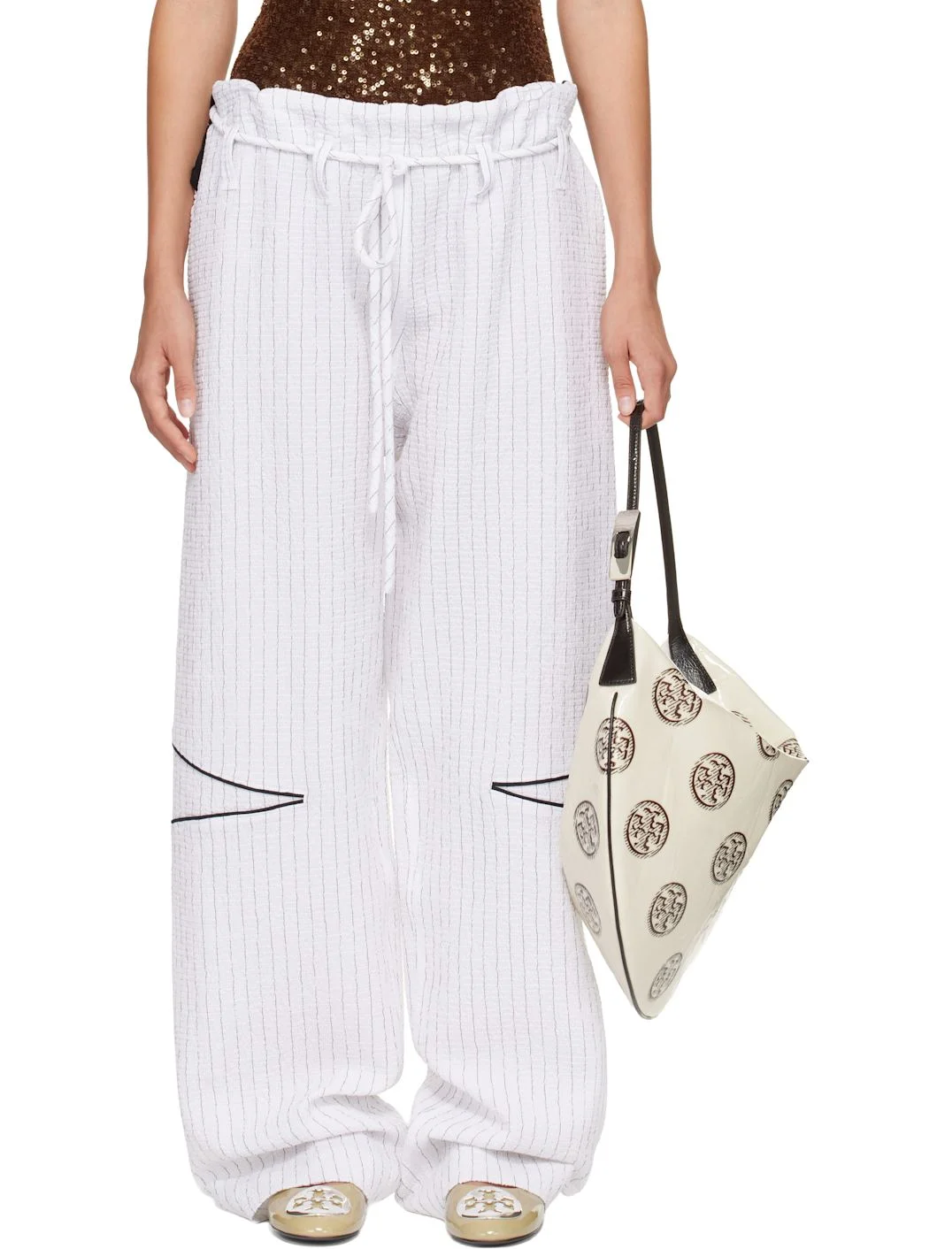 SSENSE Exclusive White Cotton Baggy Trousers - 1