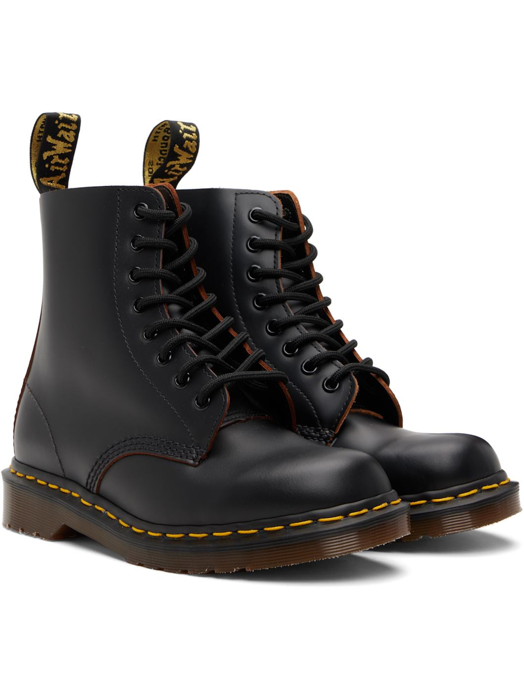 Black 1460 Vintage 'Made In England' Lace-Up Boots - 4