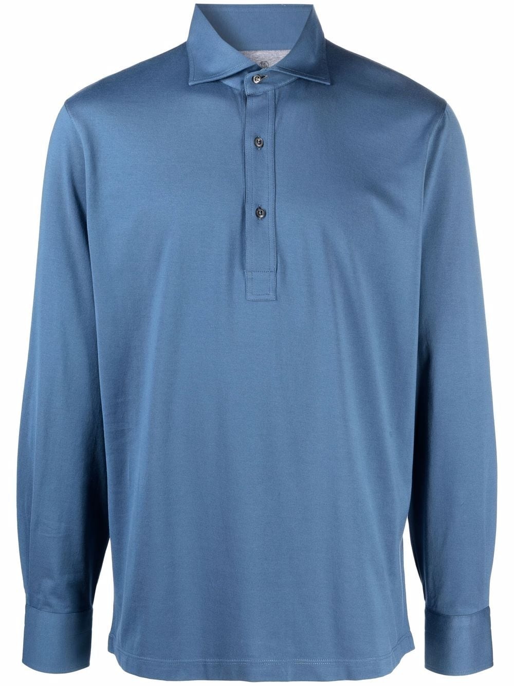 long-sleeve cotton polo shirt - 1