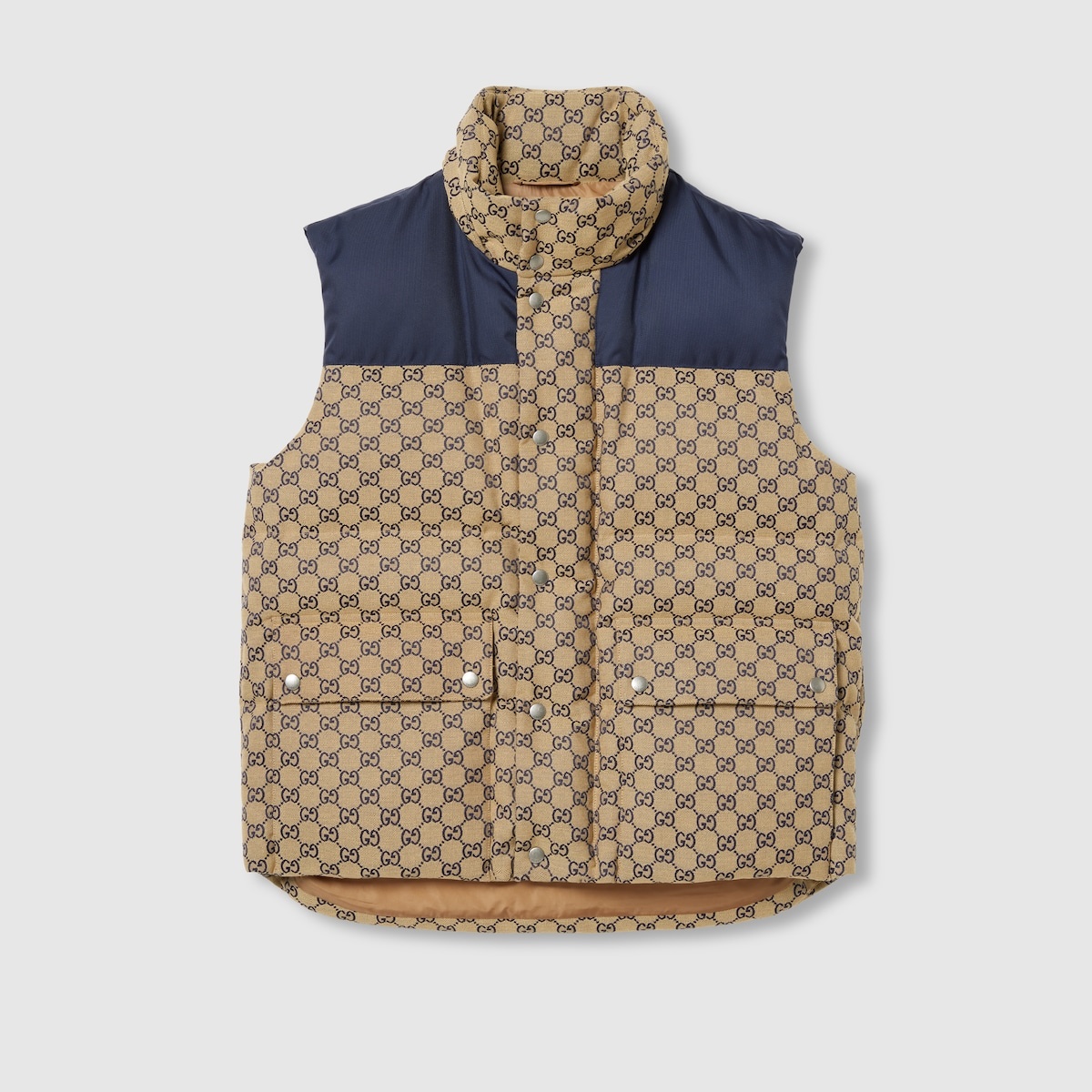GG canvas down vest with detachable hood - 8
