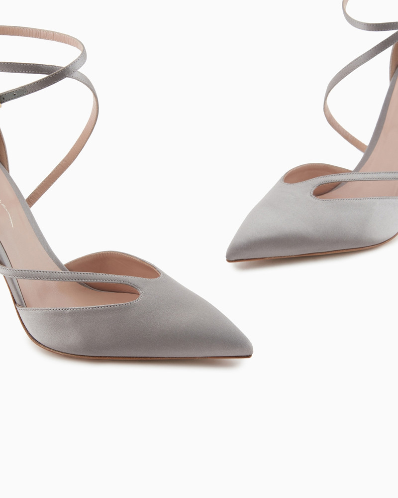 Satin court shoes with strap 5