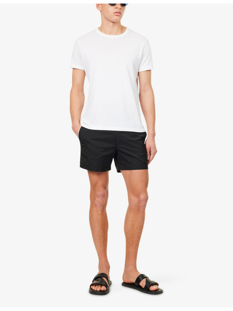 TOM FORD Mid-Rise Contrast-Piping Swim Shorts outlook