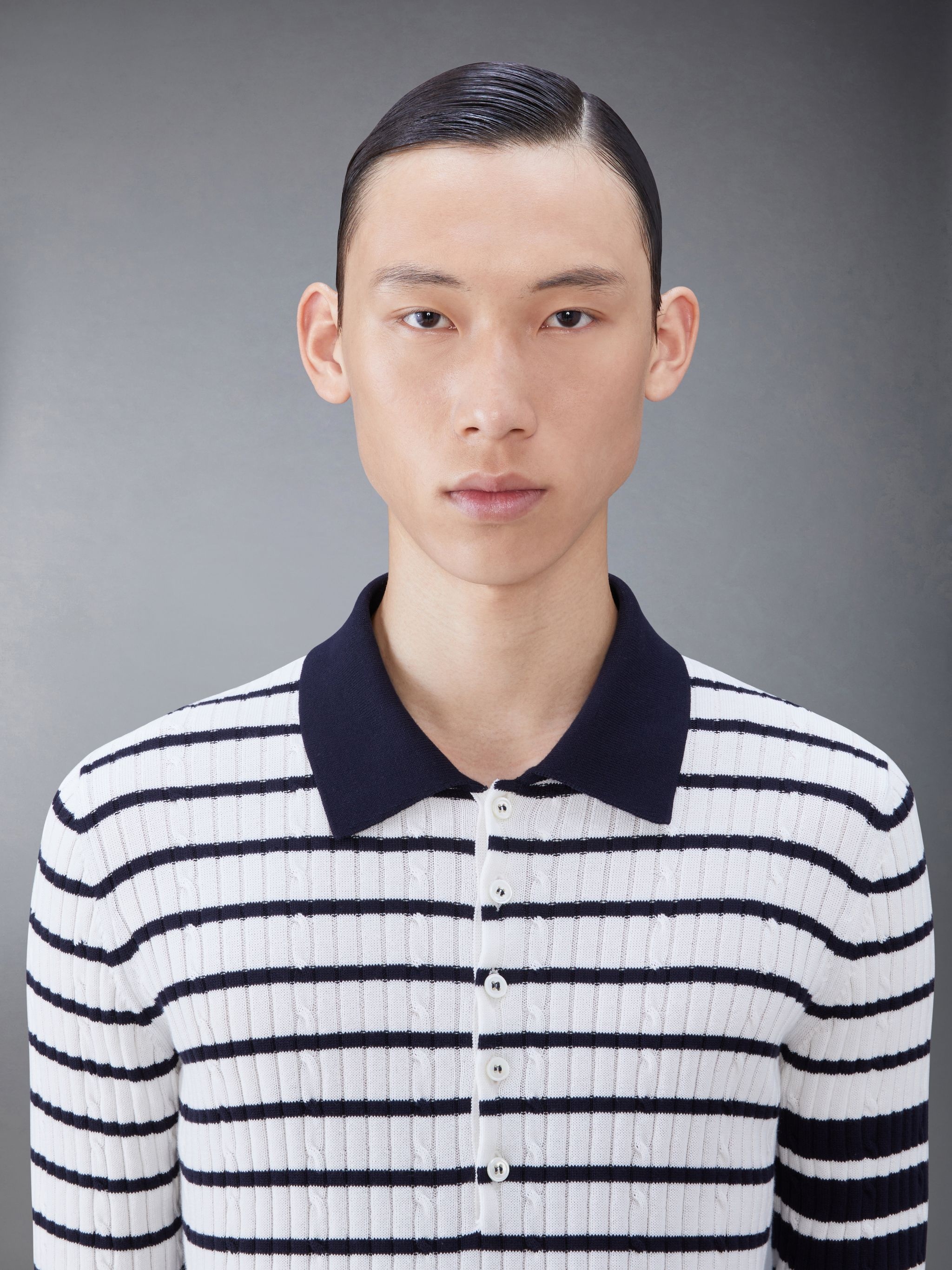 4-Bar stripe knitted polo shirt - 5