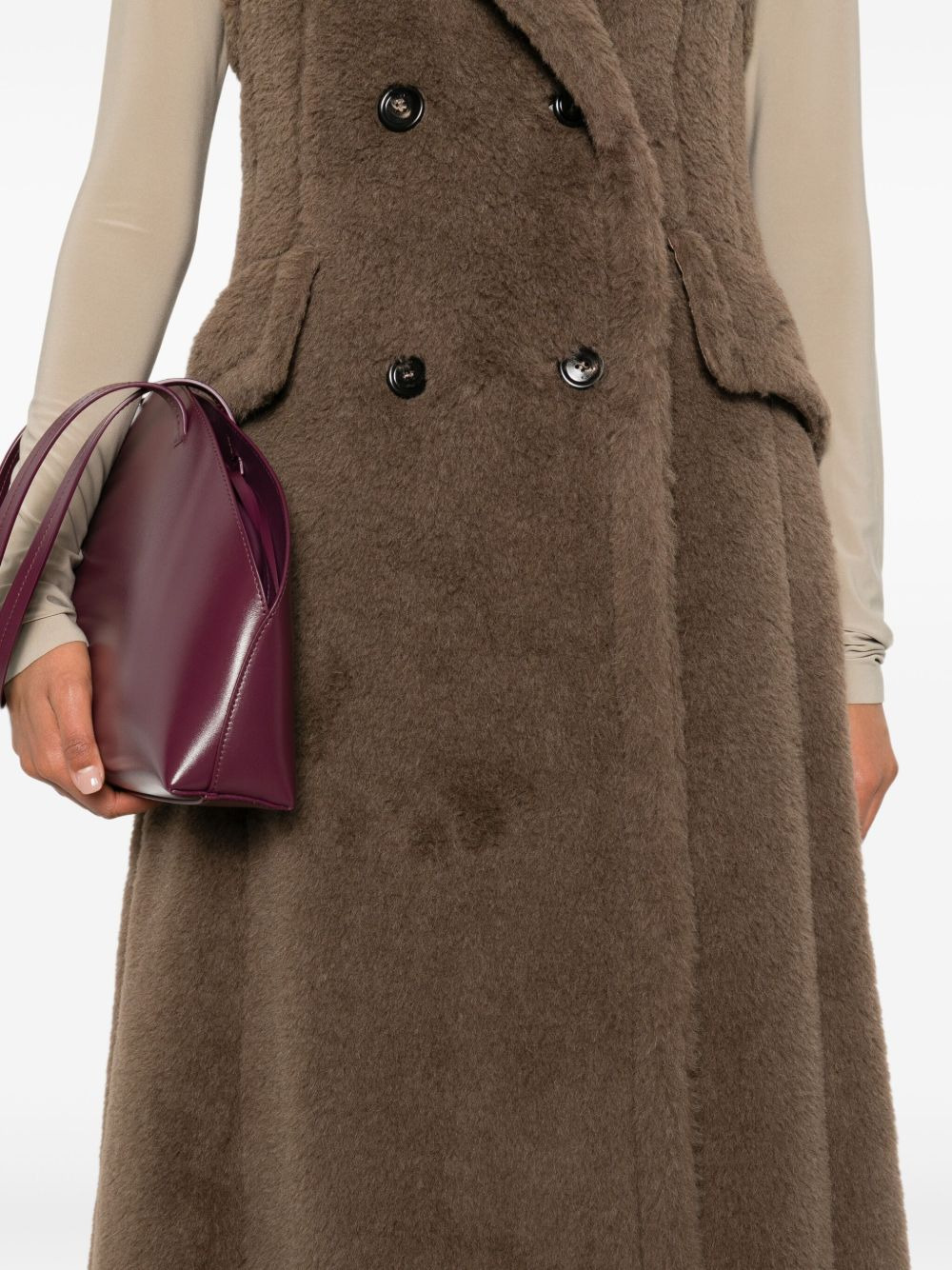Boario double-breasted sleeveless coat - 5