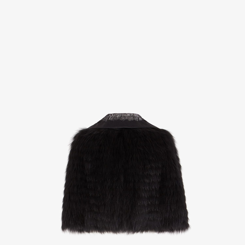 FENDI Black fox fur cape outlook