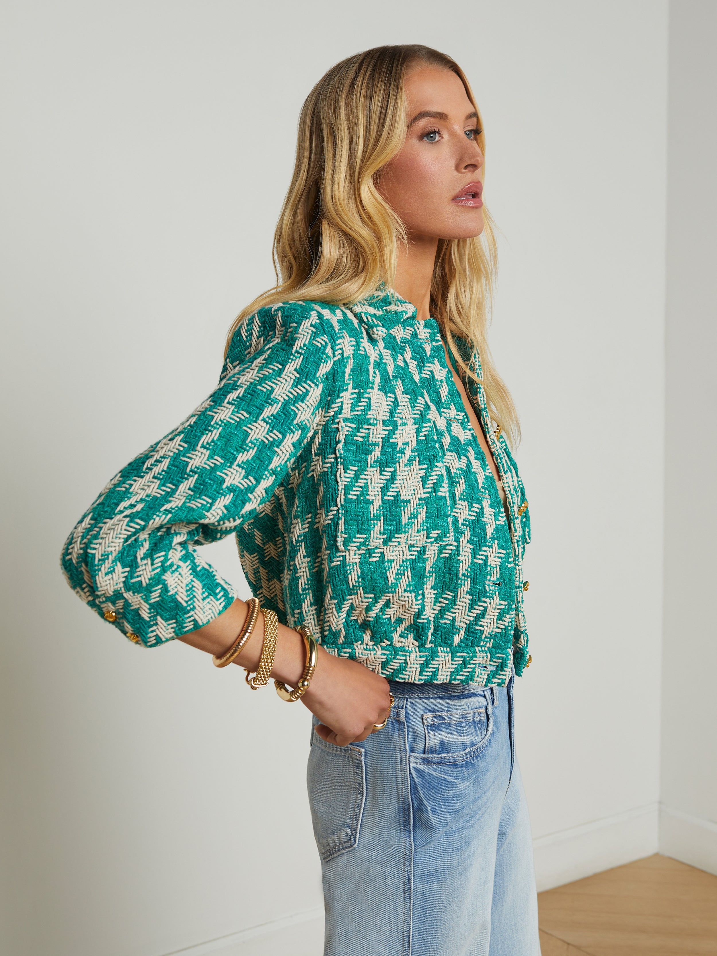 Jia Houndstooth Tweed Jacket - 5