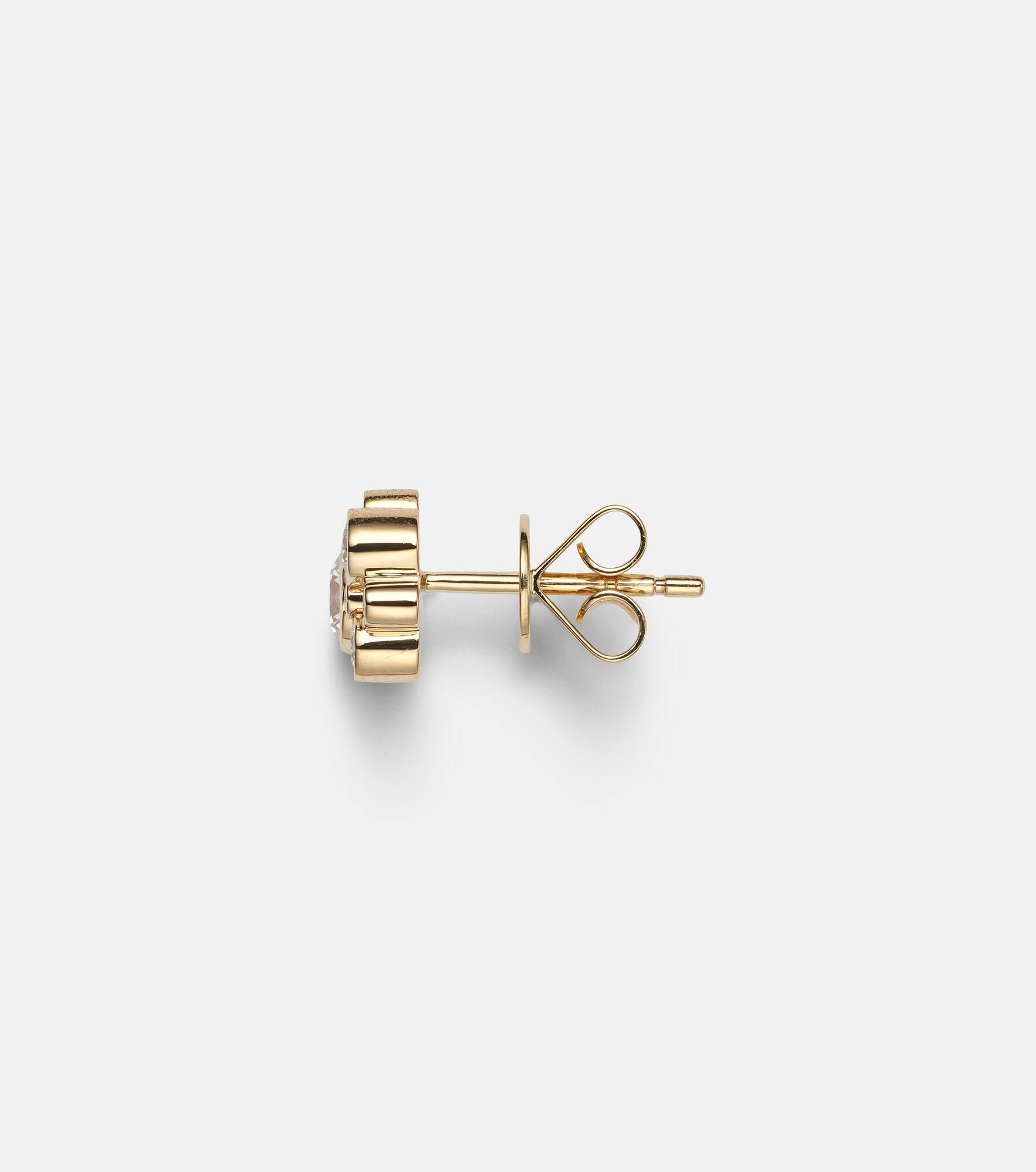 Bisou Diamant 18kt gold single earring with diamonds - 4