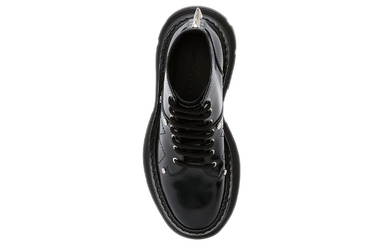 (WMNS) Alexander McQueen Leather Tread Ankle Boots 'Black' 685692WHZ851081 - 5