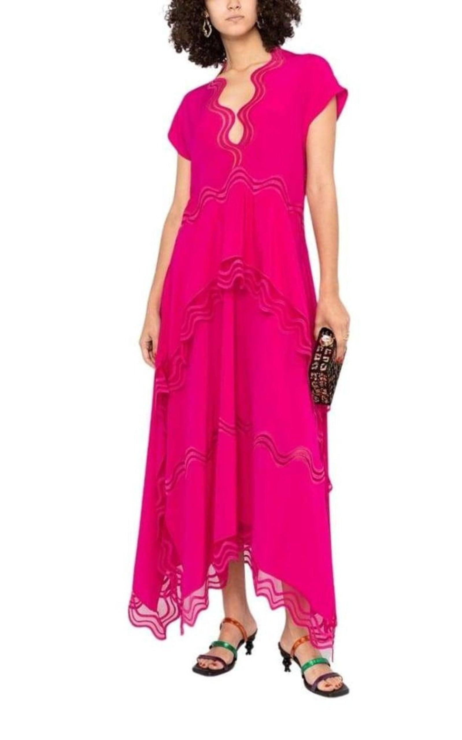 Orla Silk Dress in Pink - 2