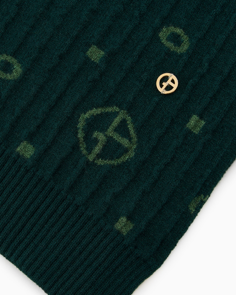 GIORGIO ARMANI POLDO X GIORGIO ARMANI JUMPER IN MONOGRAM JACQUARD VIRGIN WOOL AND CASHMERE outlook
