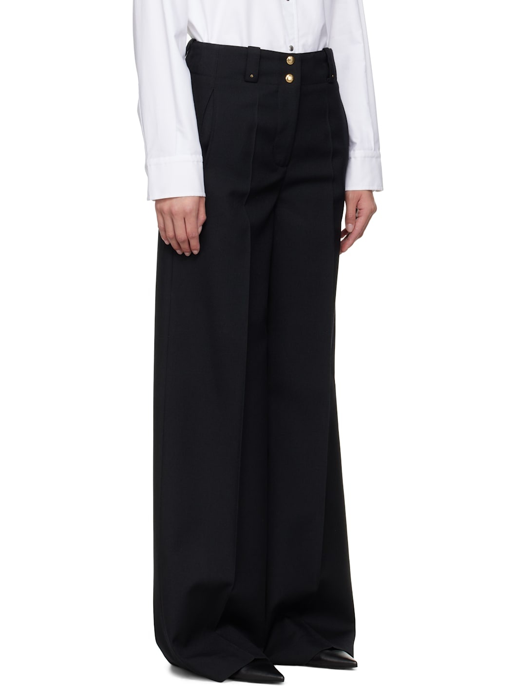 Black Wool Trousers - 2