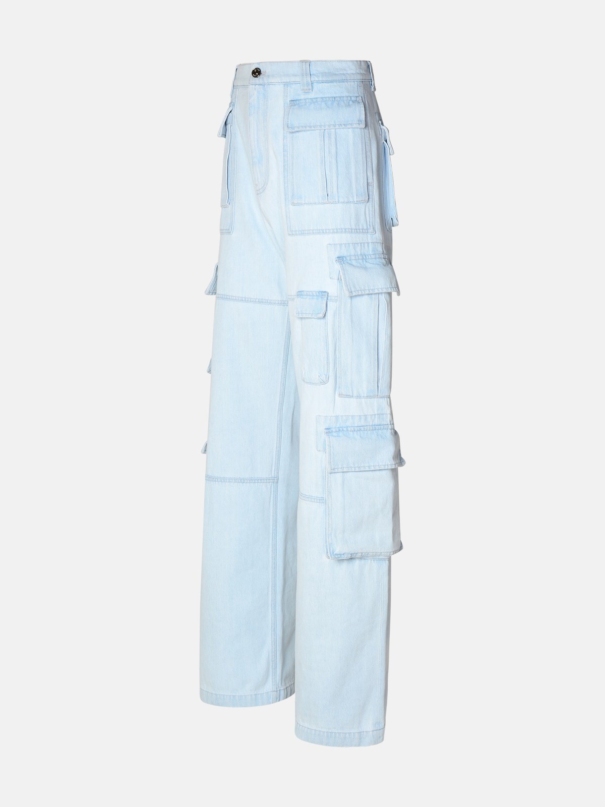 LIGHT BLUE COTTON CARGO JEANS - 2