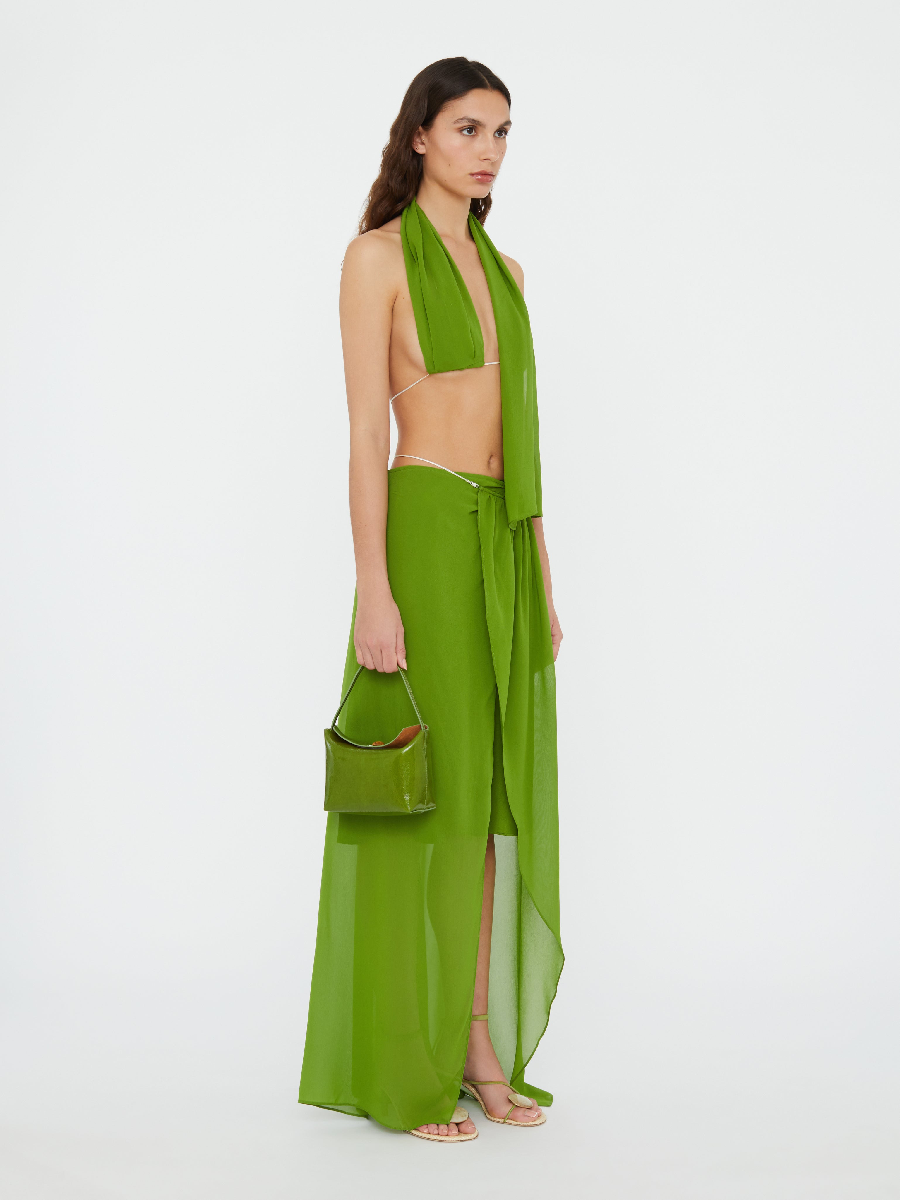 Silk Scarf Chain Bra Top - 3