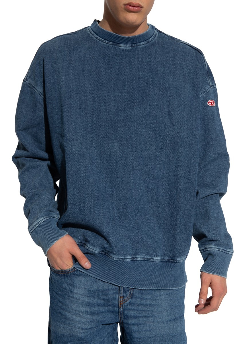 【DIESEL】D-Krib Track D-KRIB-NE Man: Sweatshirt in Track Denim | Diesel Library