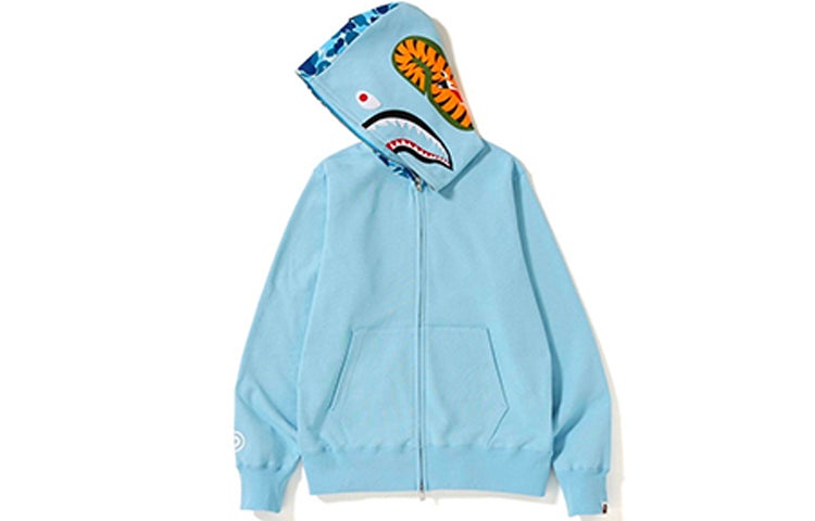 A Bathing Ape Shark Full Zip Hoodie 'Blue' BAPE-SS19-3 - 2