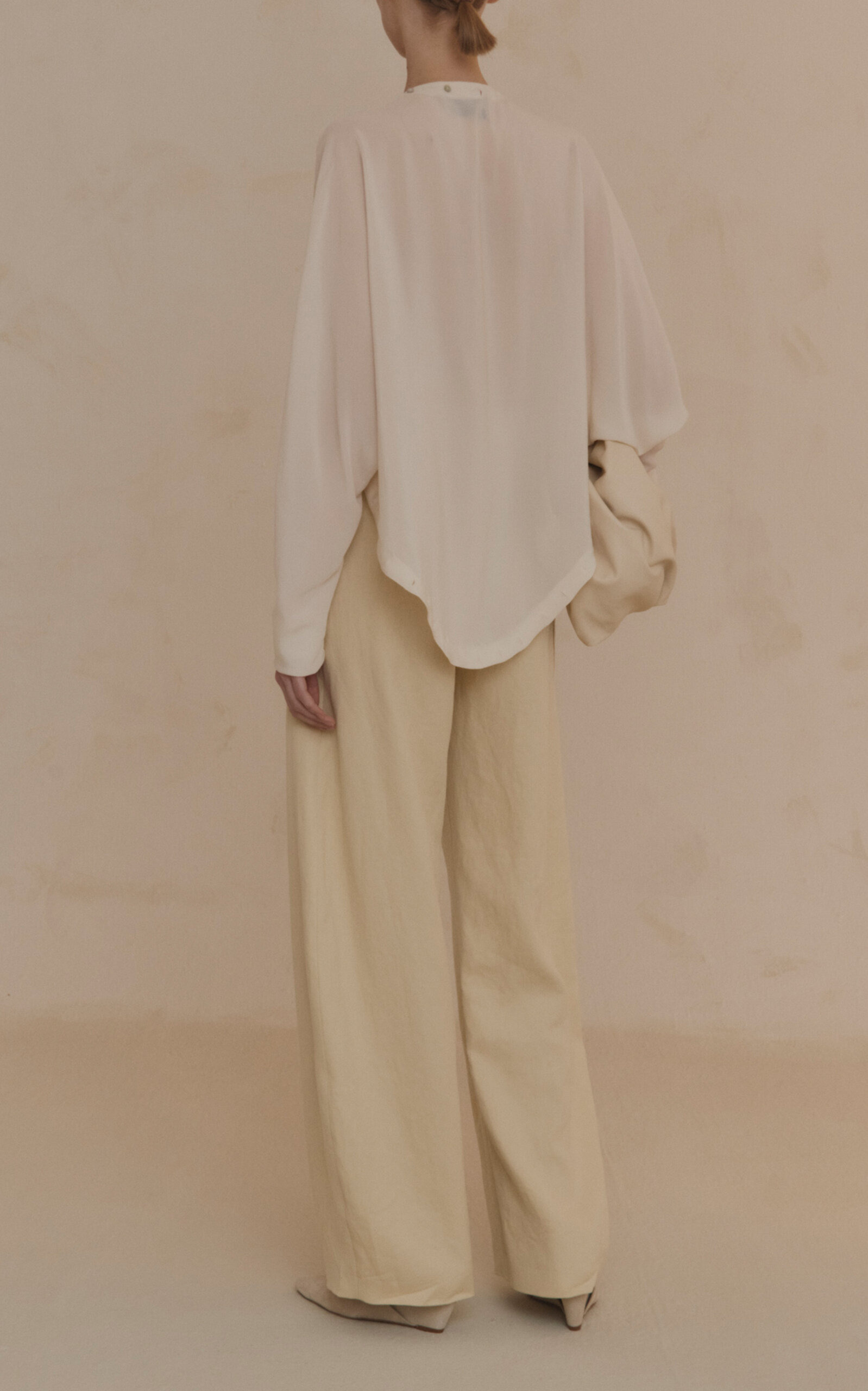 Piano Silk Button-Down Shirt ivory - 4