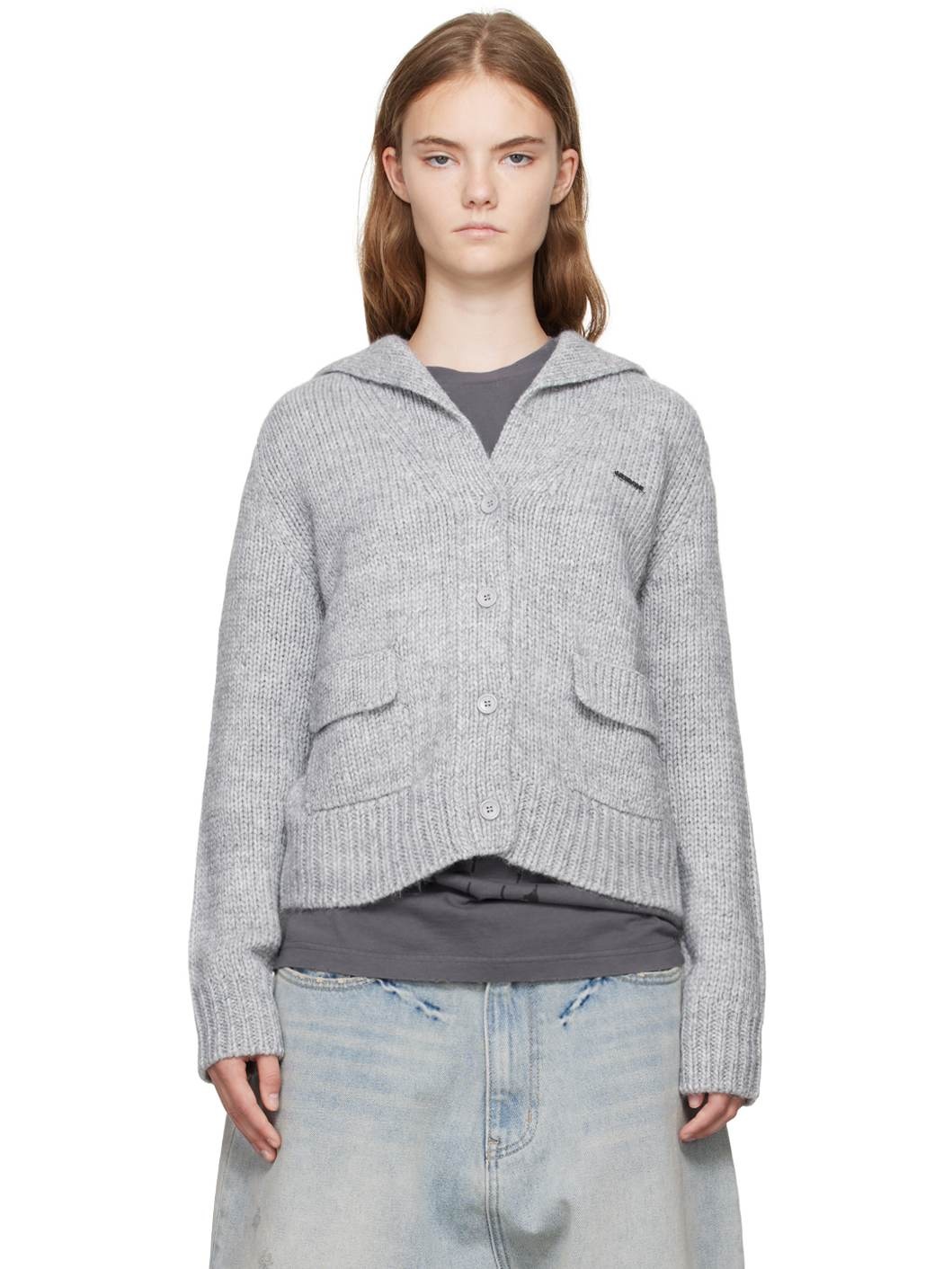 Gray Sailor Cardigan - 1