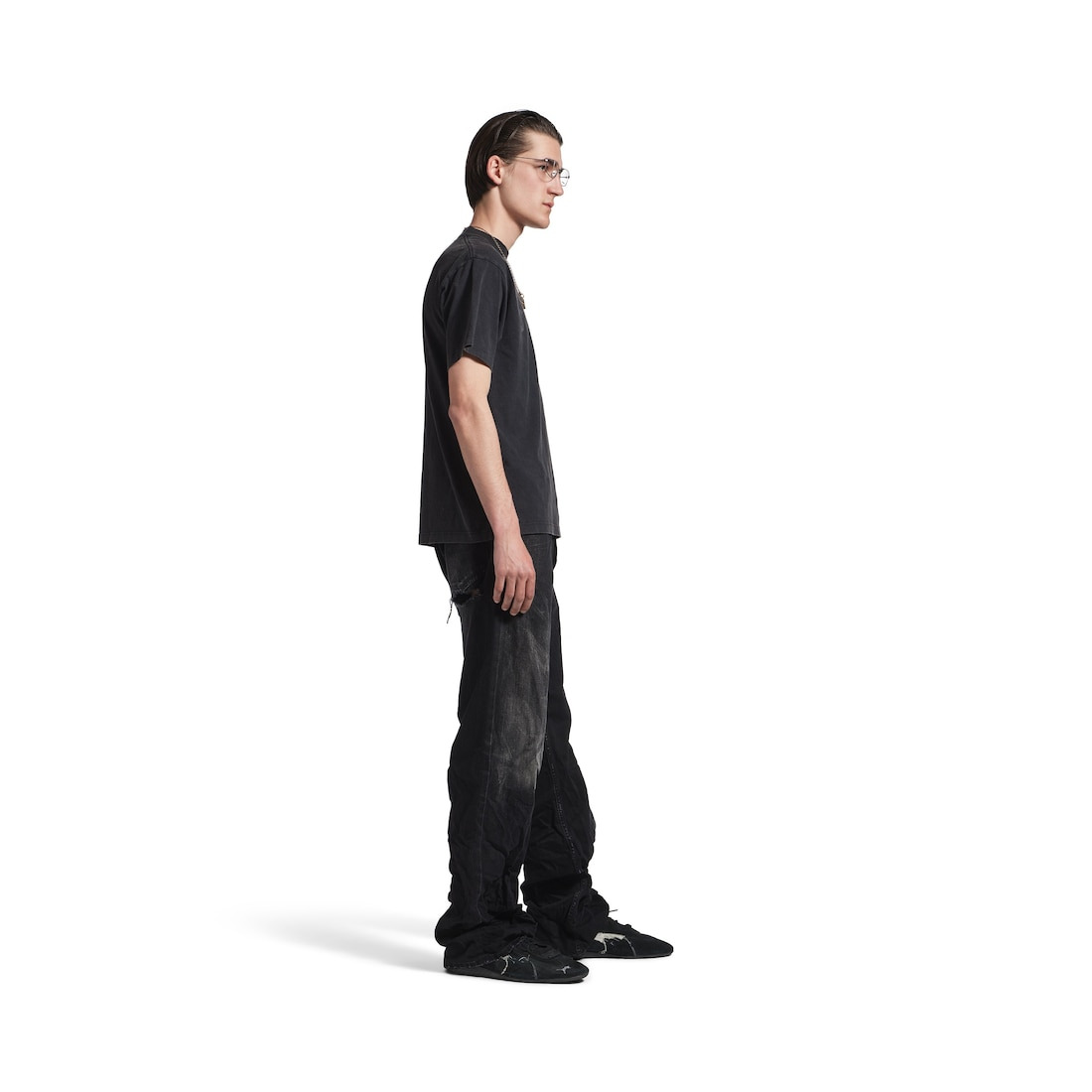 Men's Standard T-shirt Regular Fit in Black Faded - 3