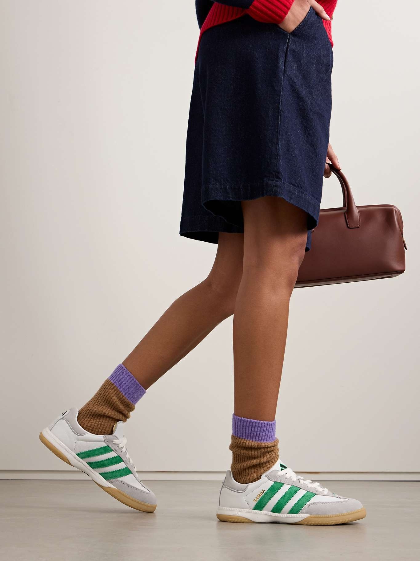 Samba MN suede-trimmed leather sneakers - 2