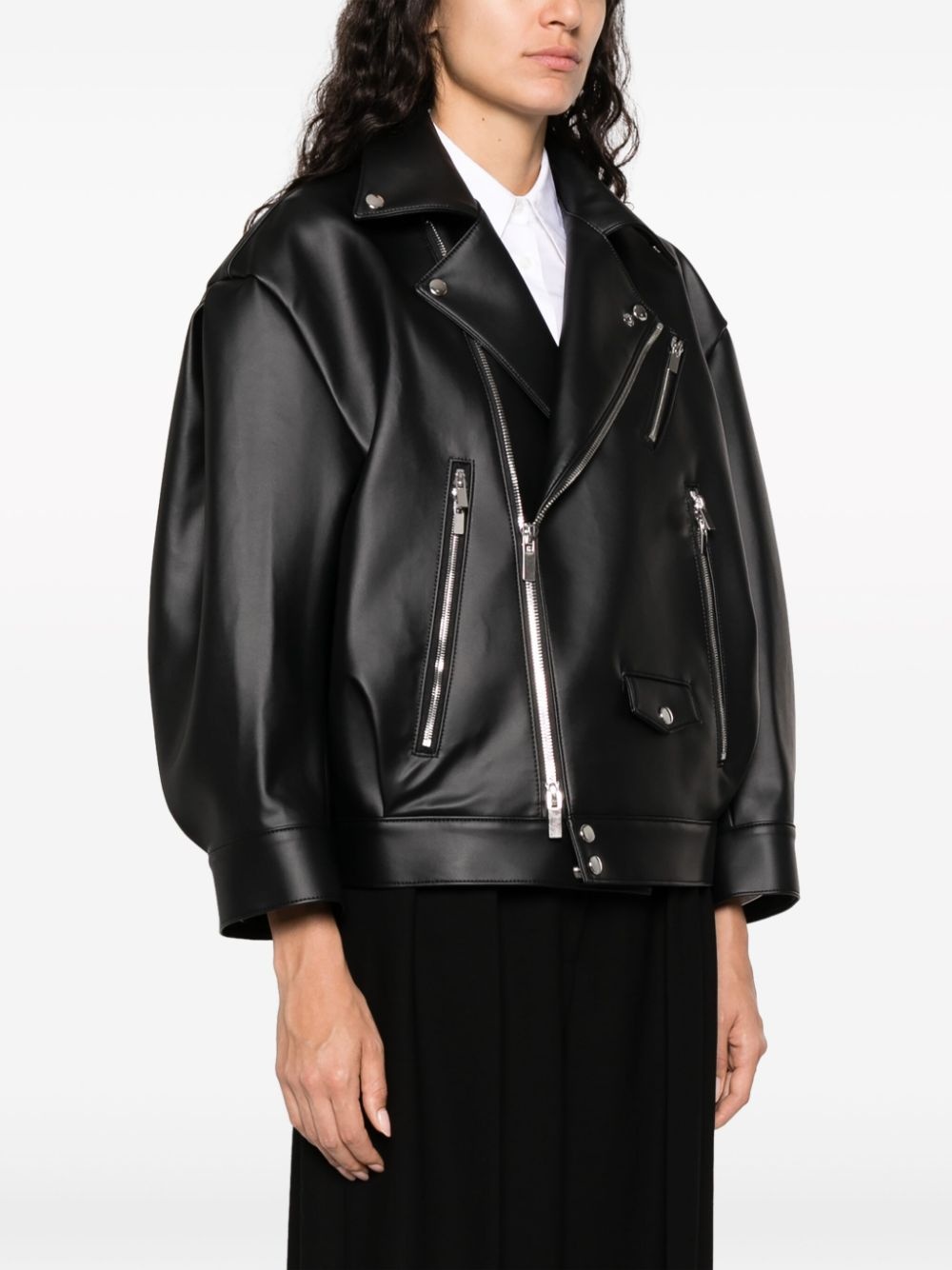 faux-leather biker jacket - 3