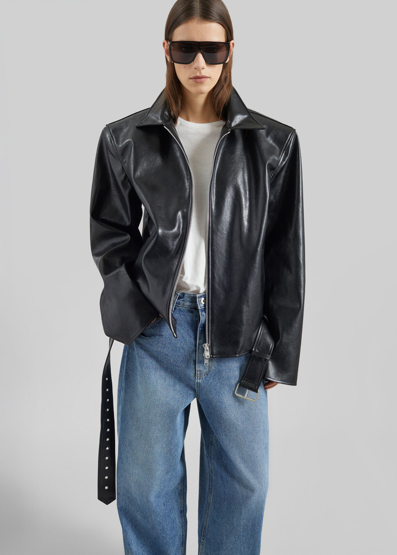 Norbury Faux Leather Jacket - Black 6