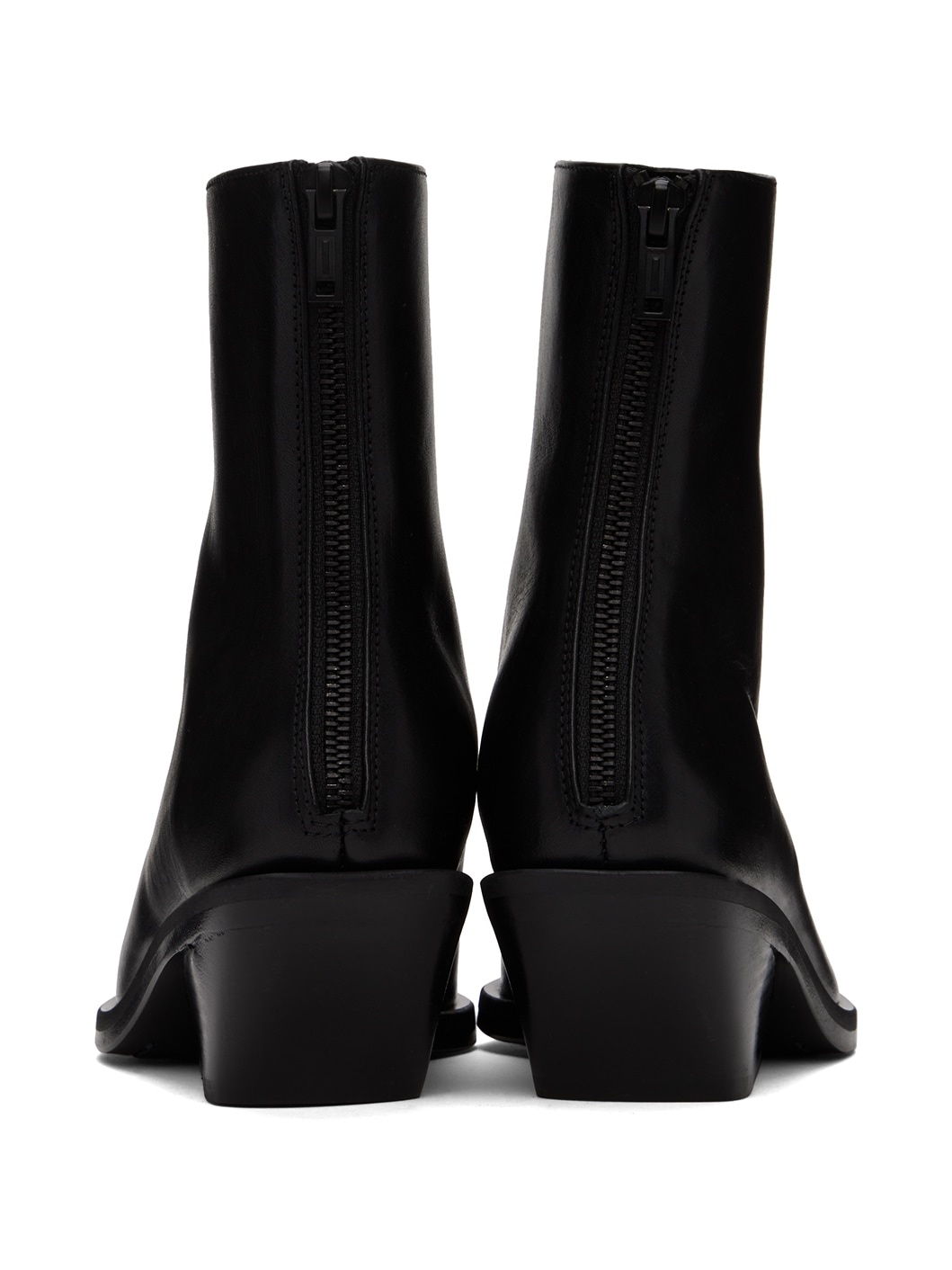 Black Rumi Cowboy Ankle Boots - 2